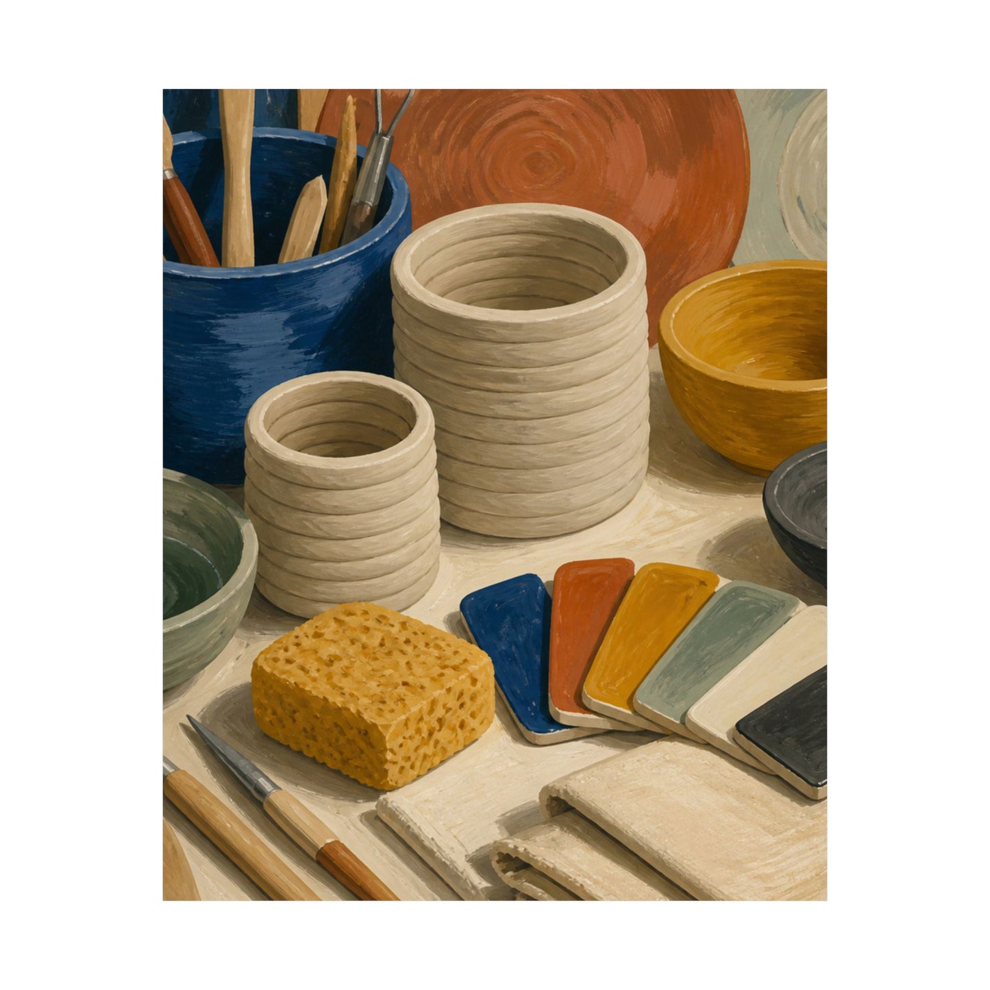 Handbuilt Ceramics Studio Art Poster
