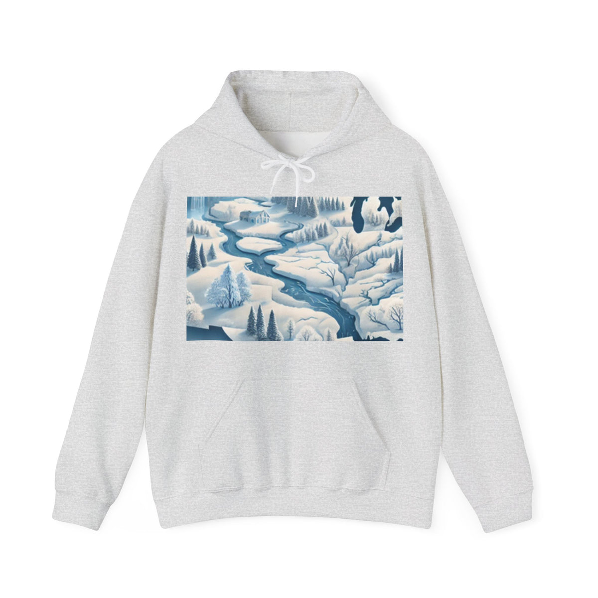 Winter USA Dreamscape Snowy Map Travel Hoodie Geography Gift