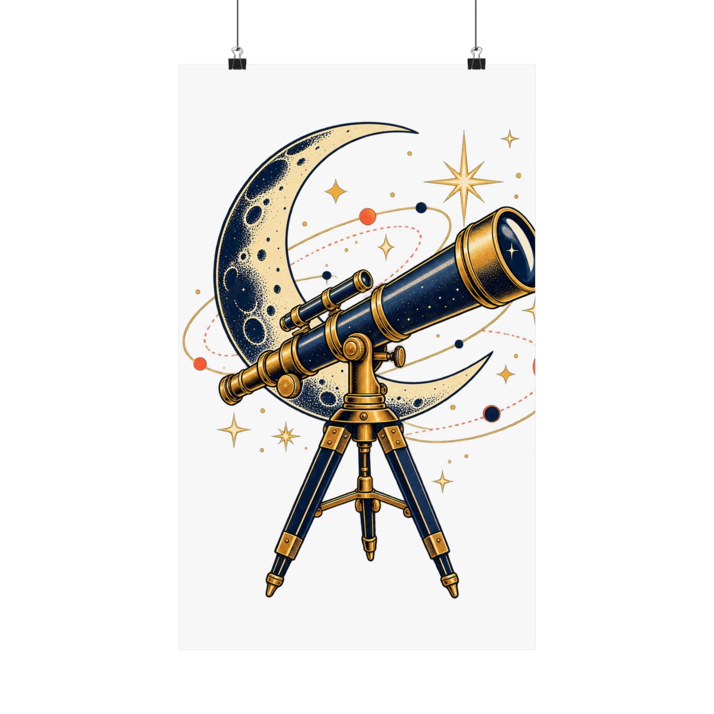 Vintage Telescope Celestial Astronomy Poster