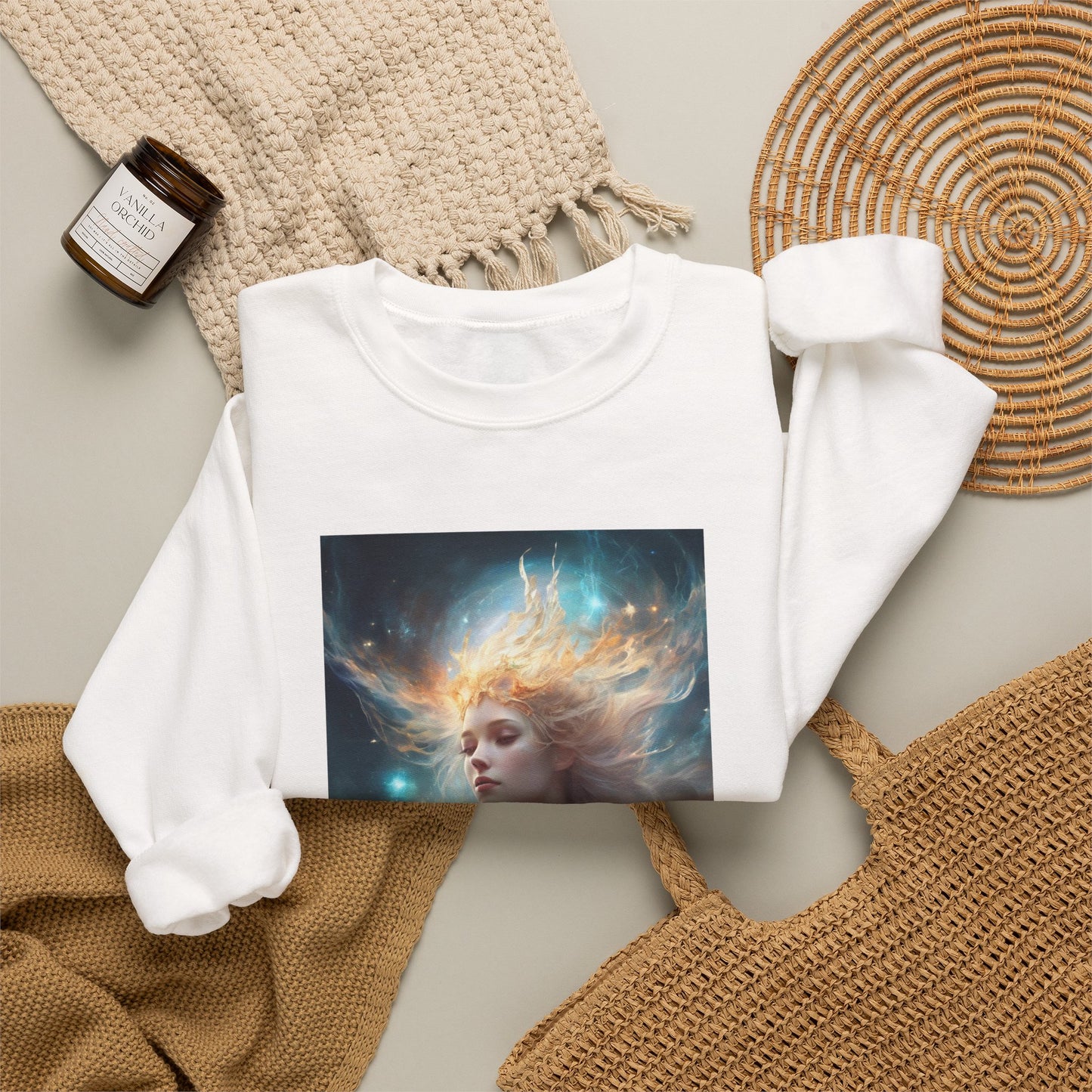 Solar Celestial Spirit Fantasy Portrait Sweatshirt