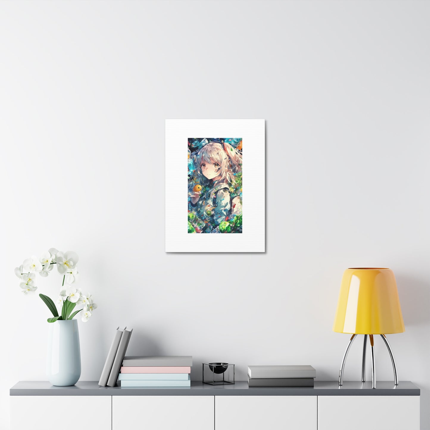 Crystal Bottle Anime Portrait Bright Room Canvas