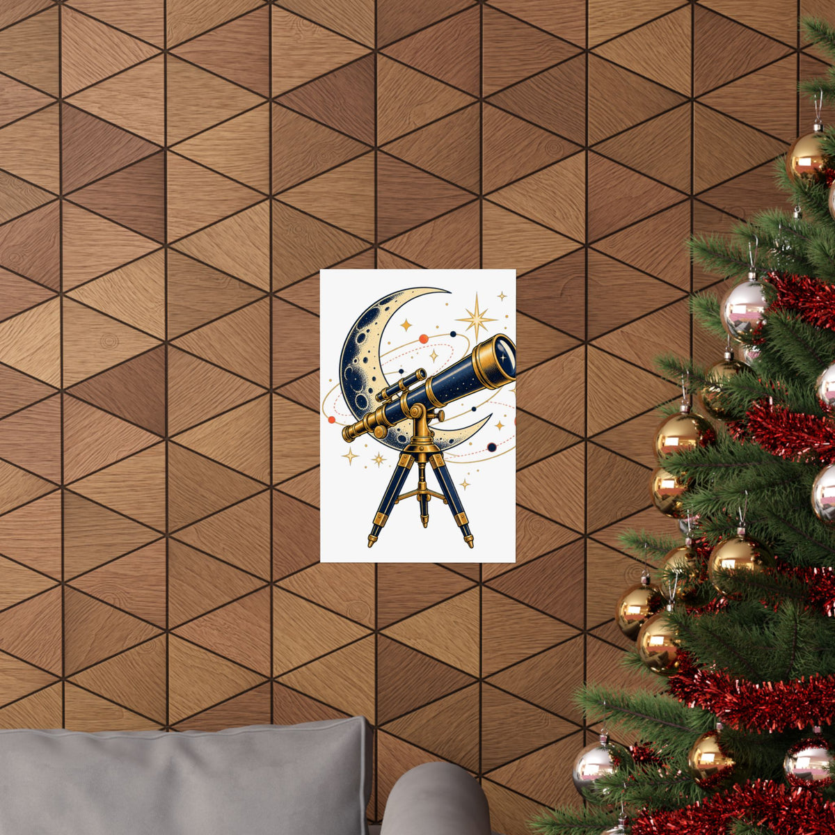 Vintage Telescope Celestial Astronomy Poster