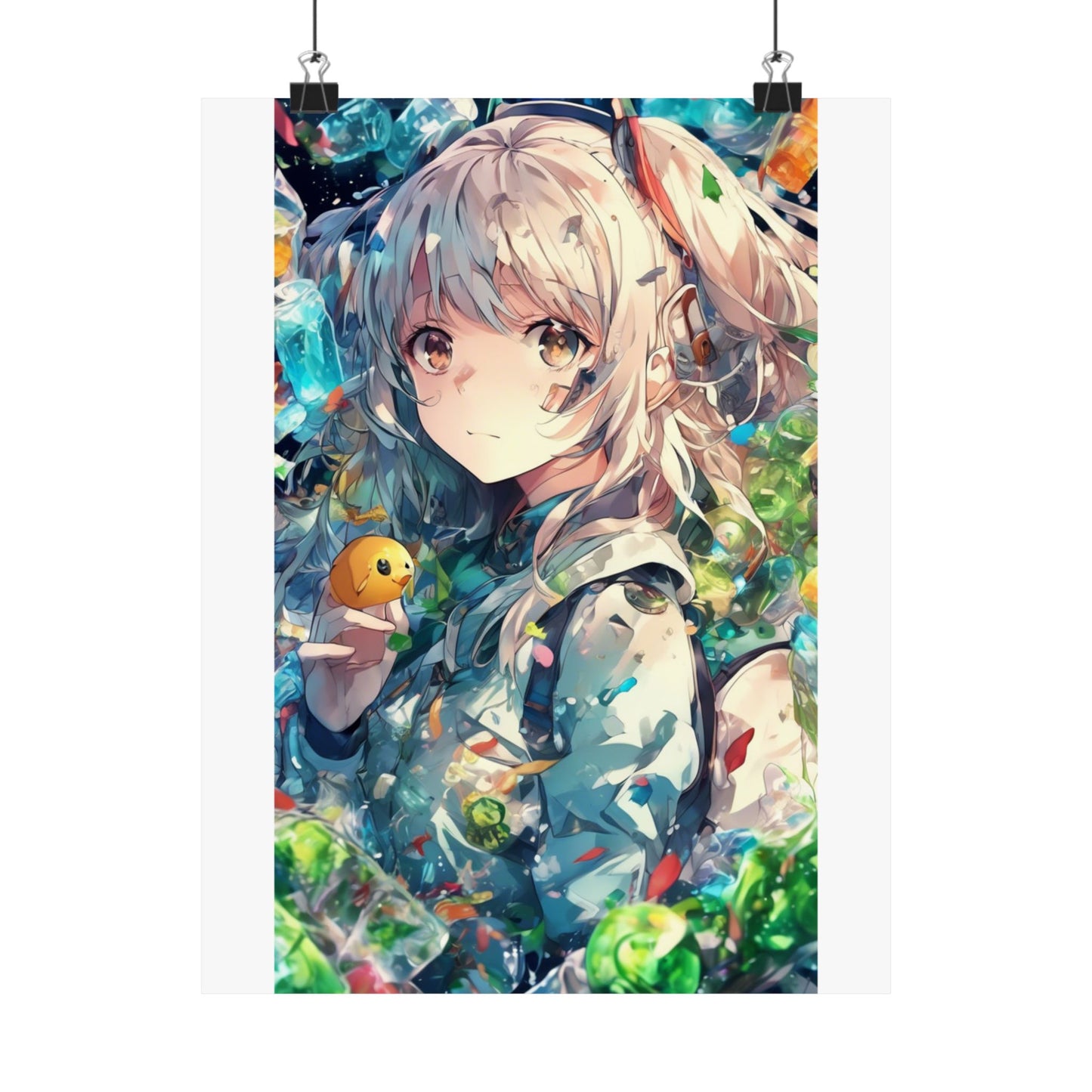 Crystal Bottle Anime Portrait Colorful Wall Poster