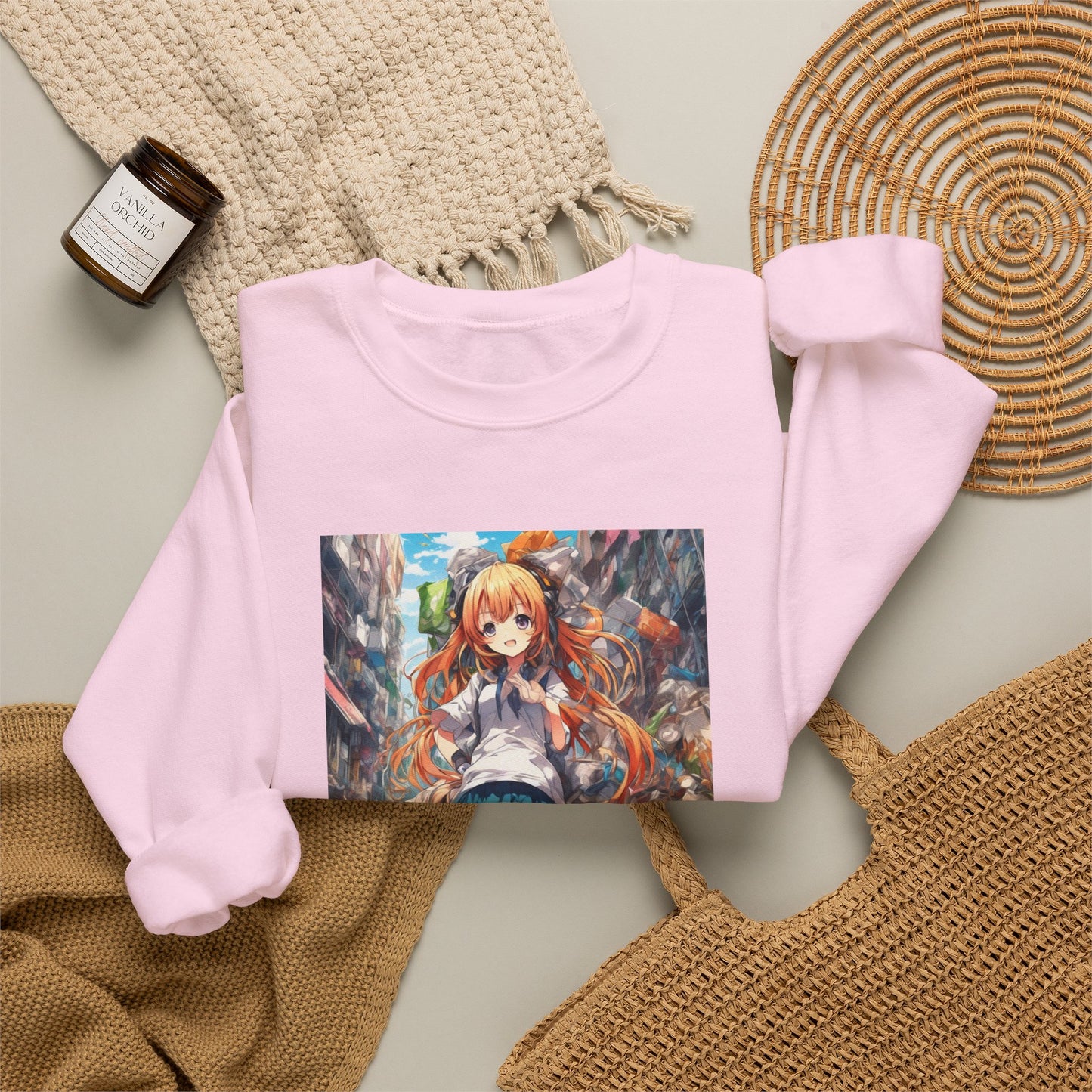 Recycling Rescue Anime Heroine Eco Street Art Sweatshirt