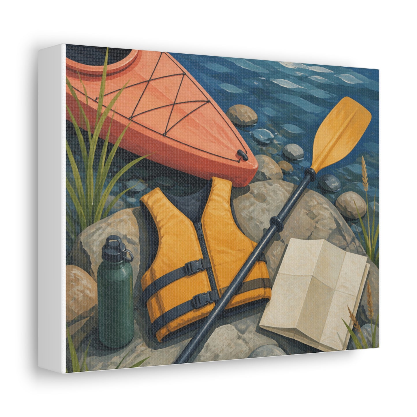 Calm Kayaking Adventure Art Canvas Art