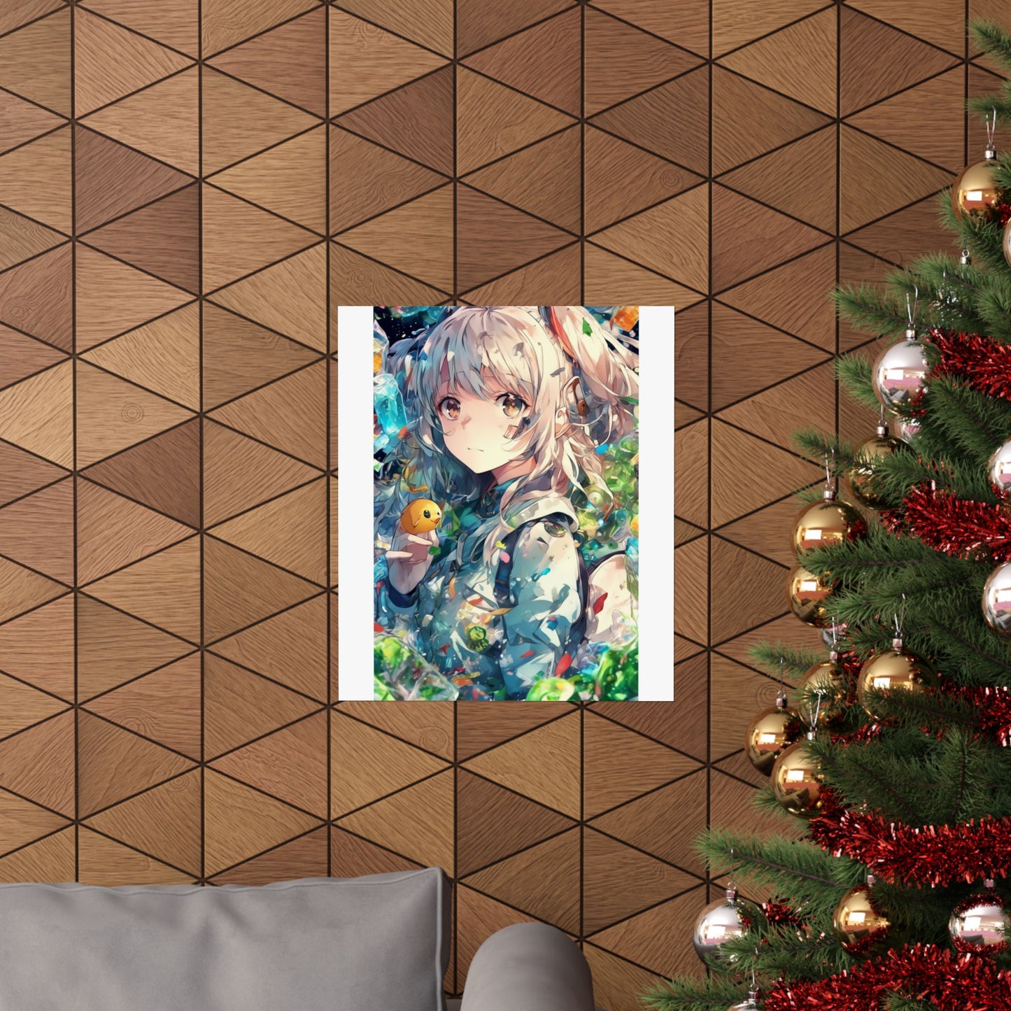 Crystal Bottle Anime Portrait Colorful Wall Poster
