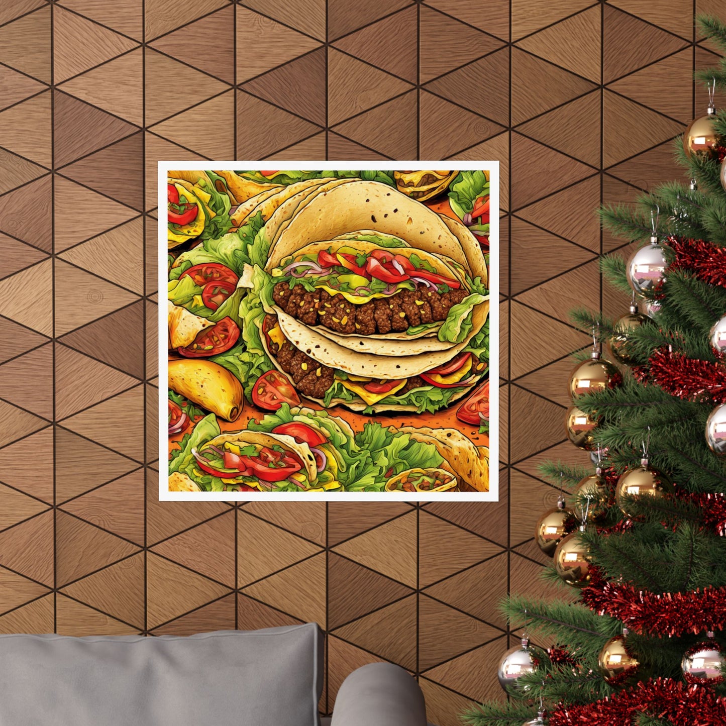 Stacked Taco Fiesta Foodie Gift Art Poster