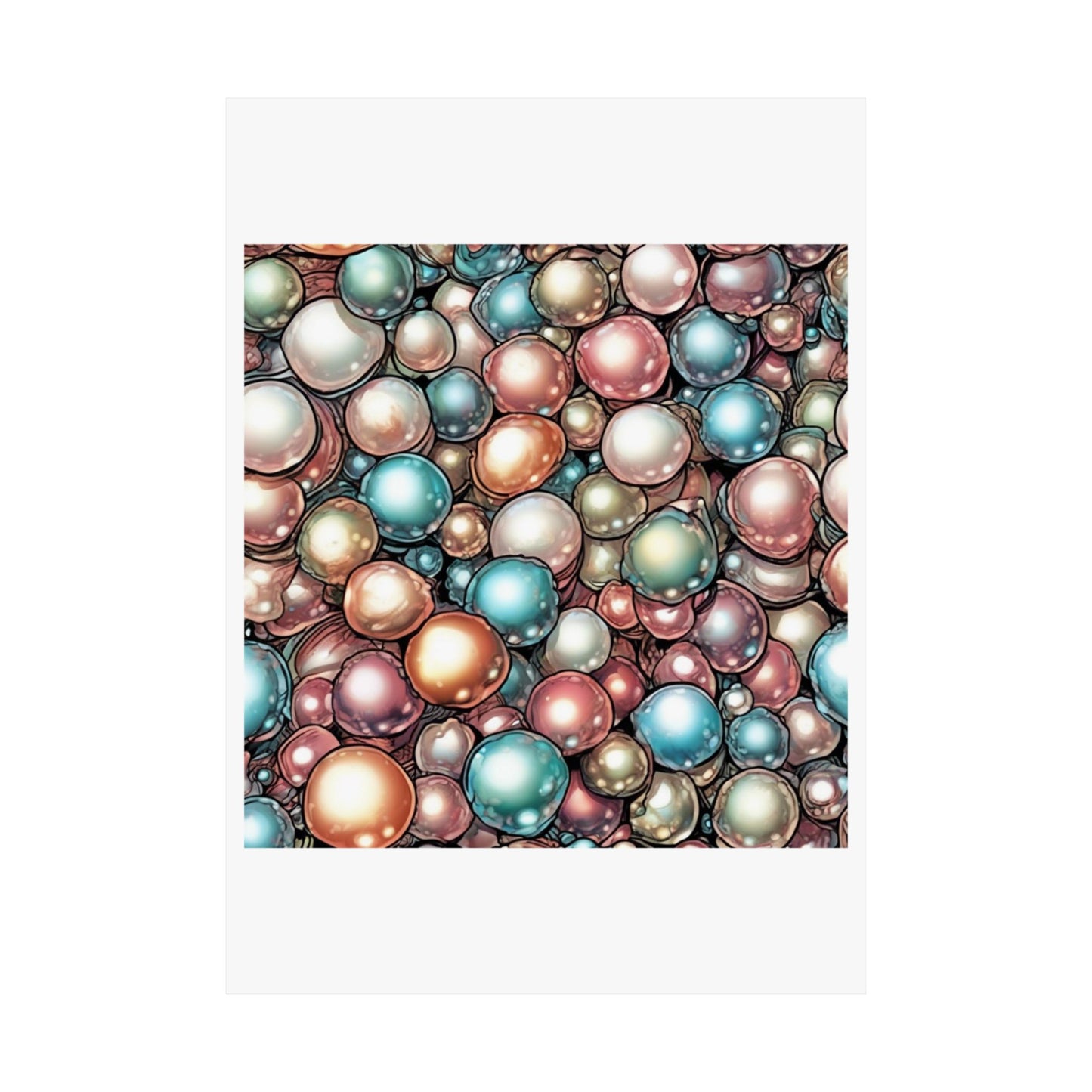 Rainbow Pearl Marble Abstract Gift Art Poster