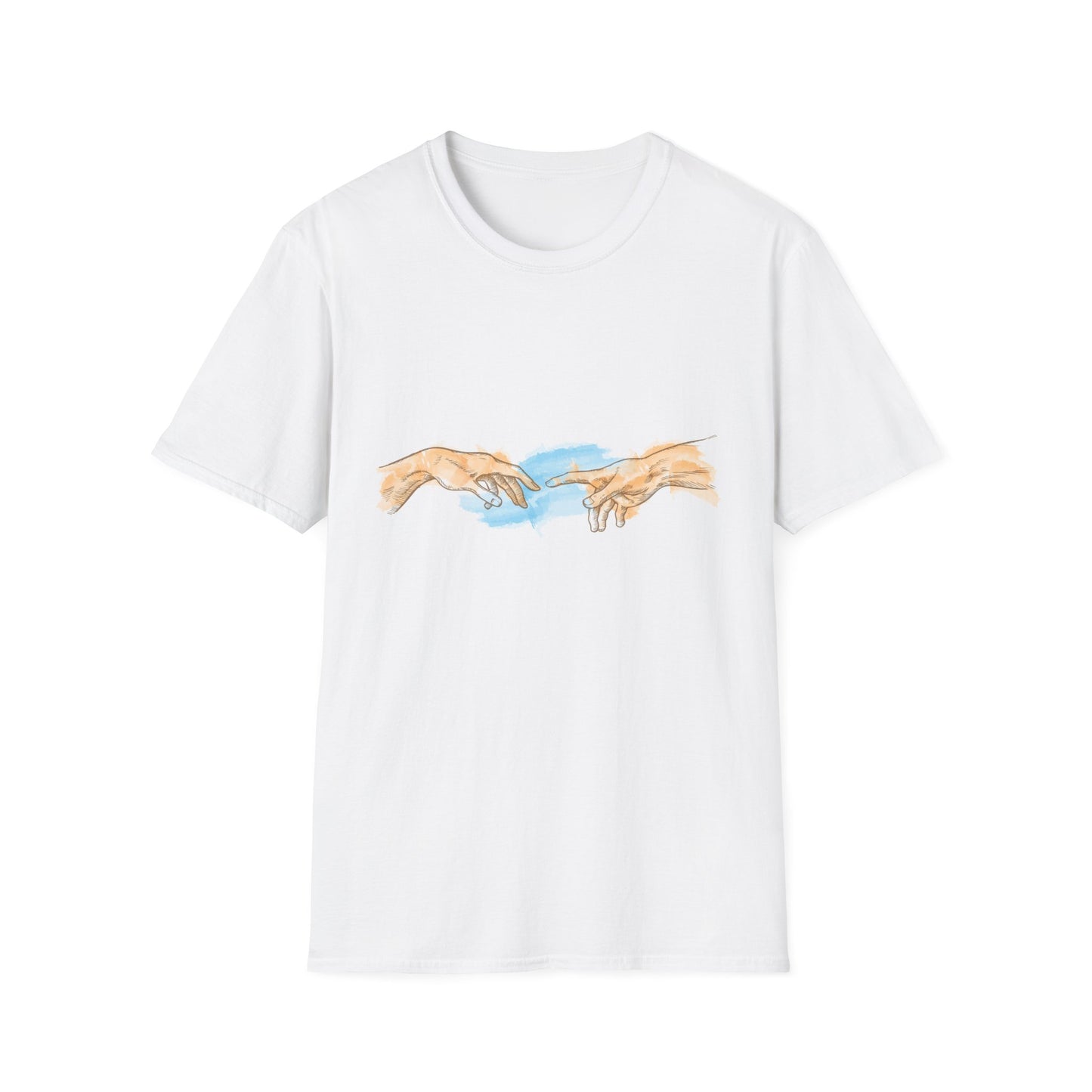 Creation of Adam Hands Graphic T-Shirt Michelangelo Inspired Art Tee Minimal Renaissance Aesthetic Inspired Unisex Shirt