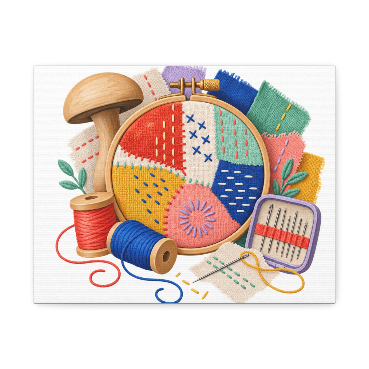 Colorful Visible Mending Workshop Canvas