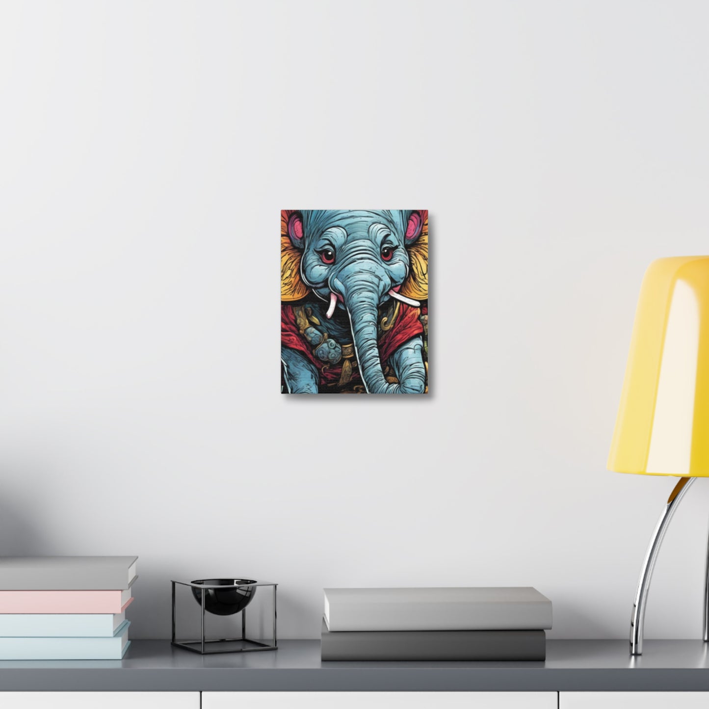 Colorful Elephant Garden Parade Wildlife Canvas Wall Art