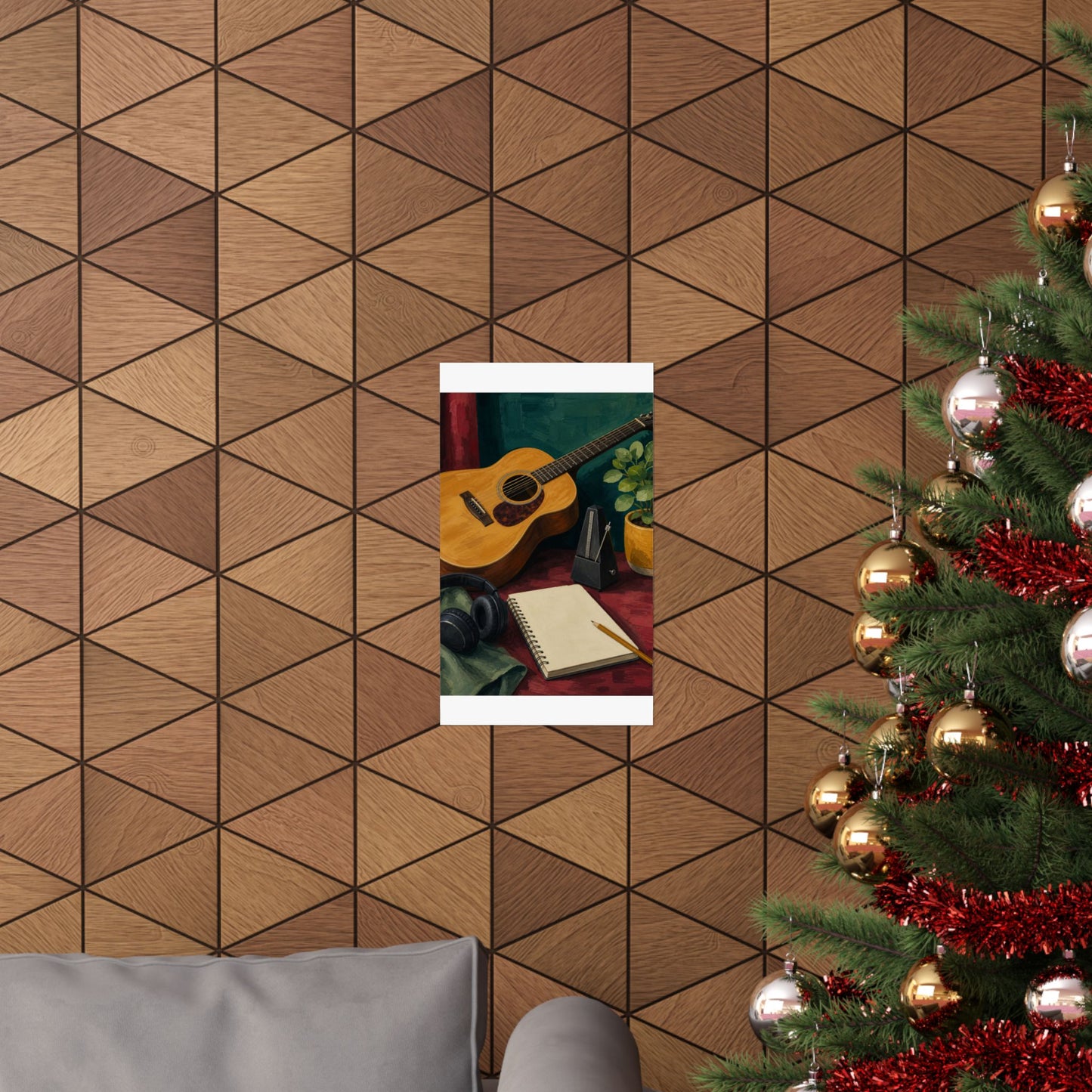 Cozy Acoustic Music Practice Art Poster