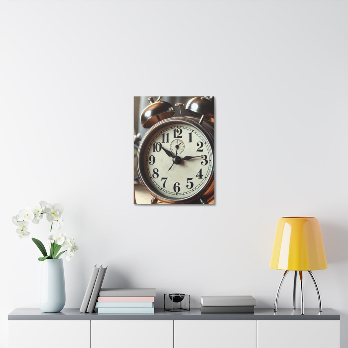 Vintage Alarm Clock Morning Routine Classic Clock Canvas Art