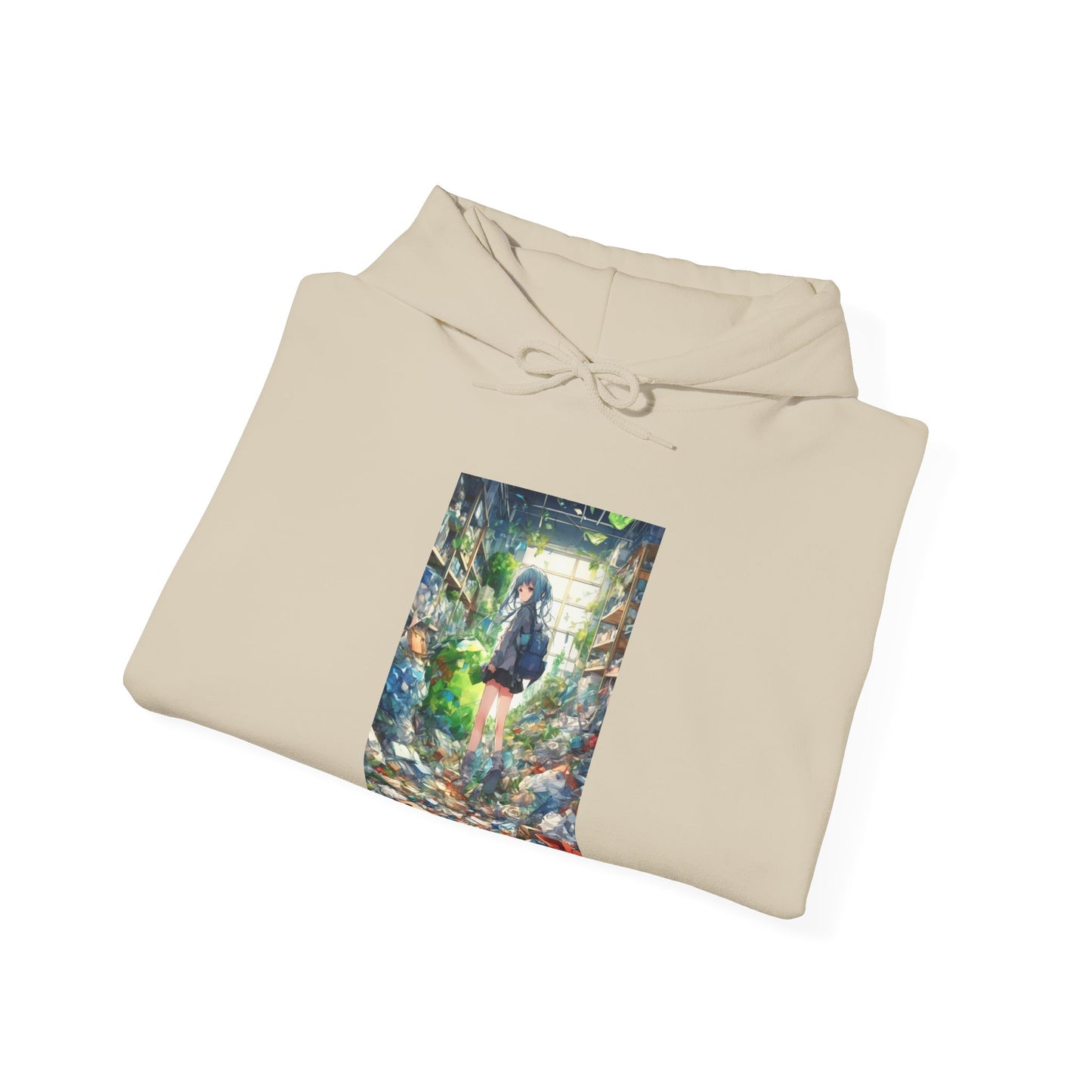 Green Recycling Alley Anime Girl Eco Graphic Hoodie