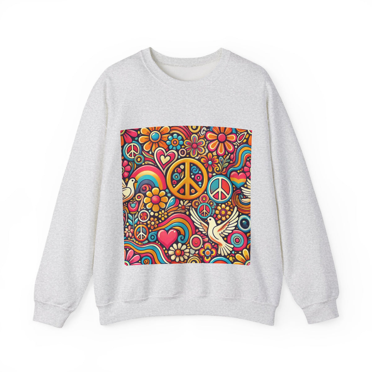 Colorful Peace Floral Pattern Sweatshirt