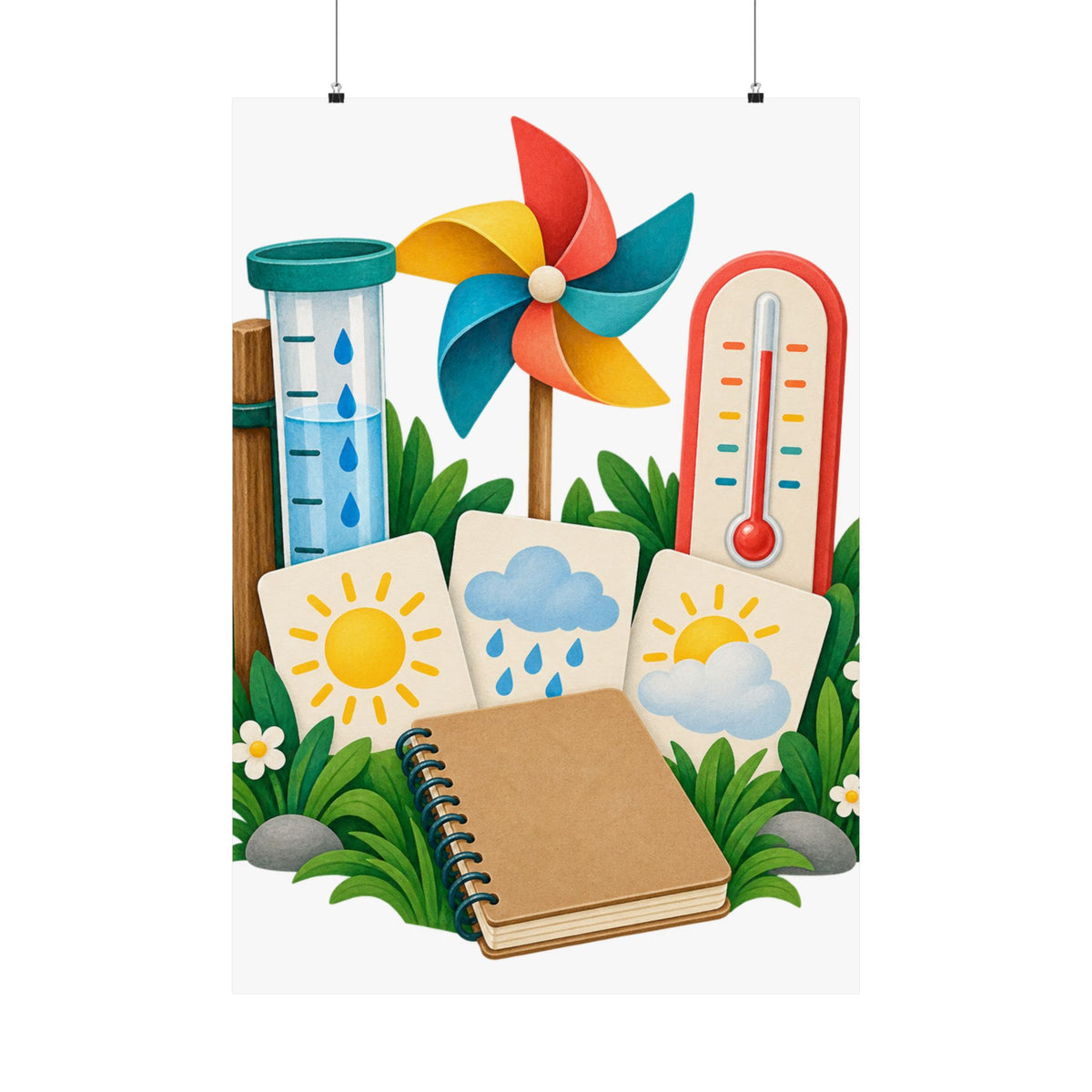Colorful Backyard Weather Watching Kit Poster