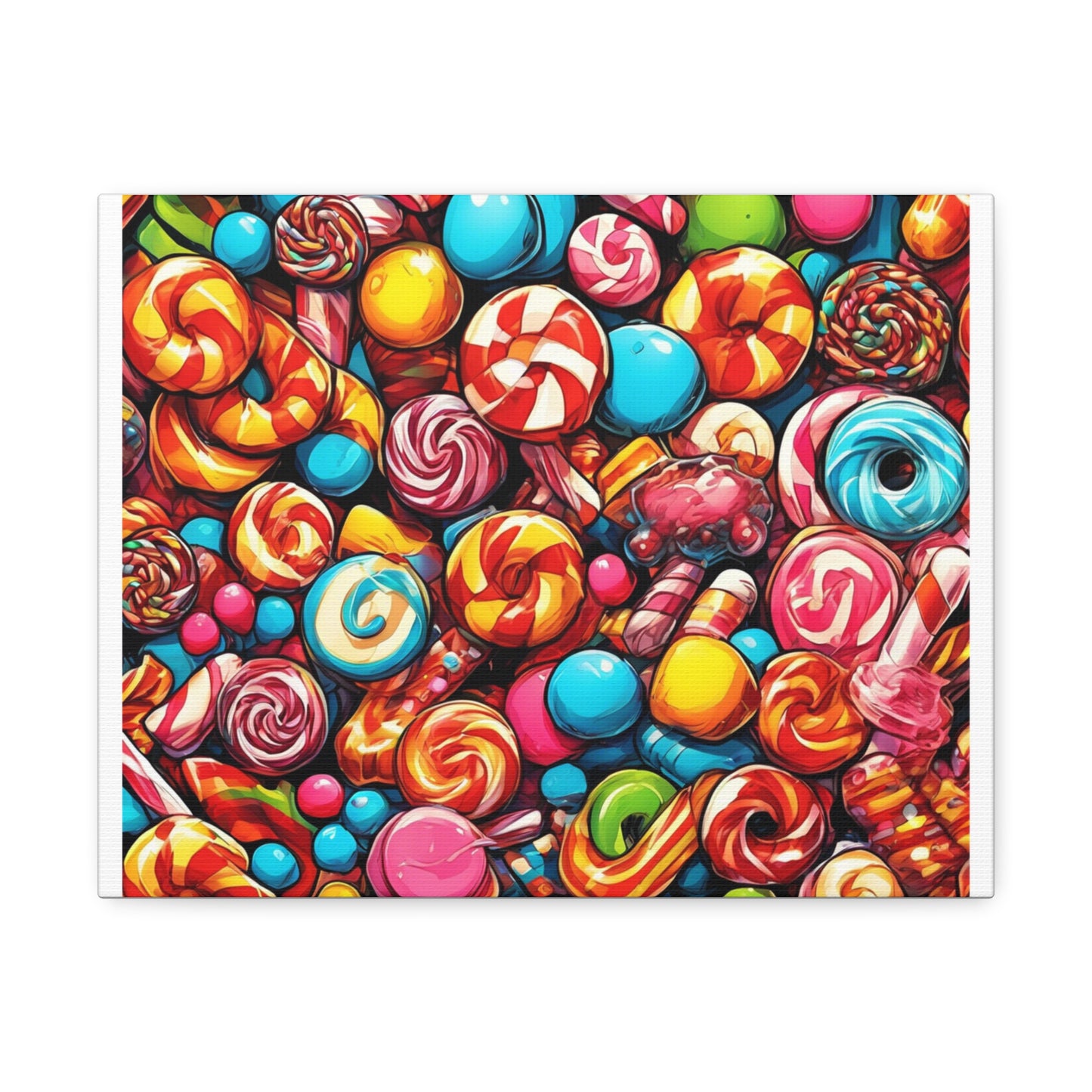 Colorful Candy and Lollipop Pattern Canvas