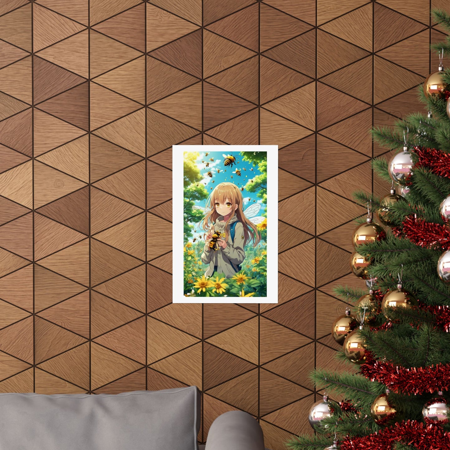 Bee Fairy Garden Anime Nature Art Poster