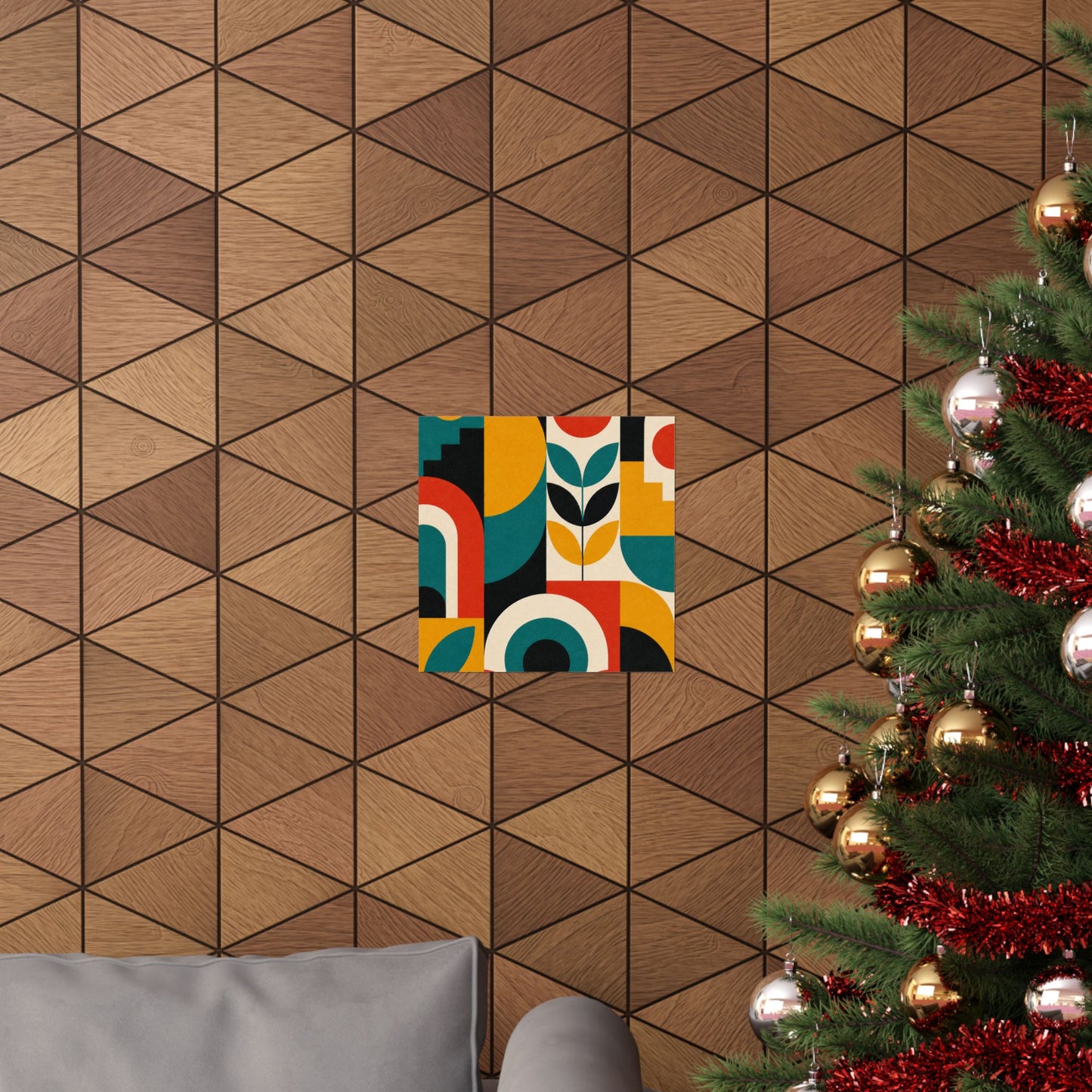 Mid Century Arches Botanical Geometric Abstract Poster