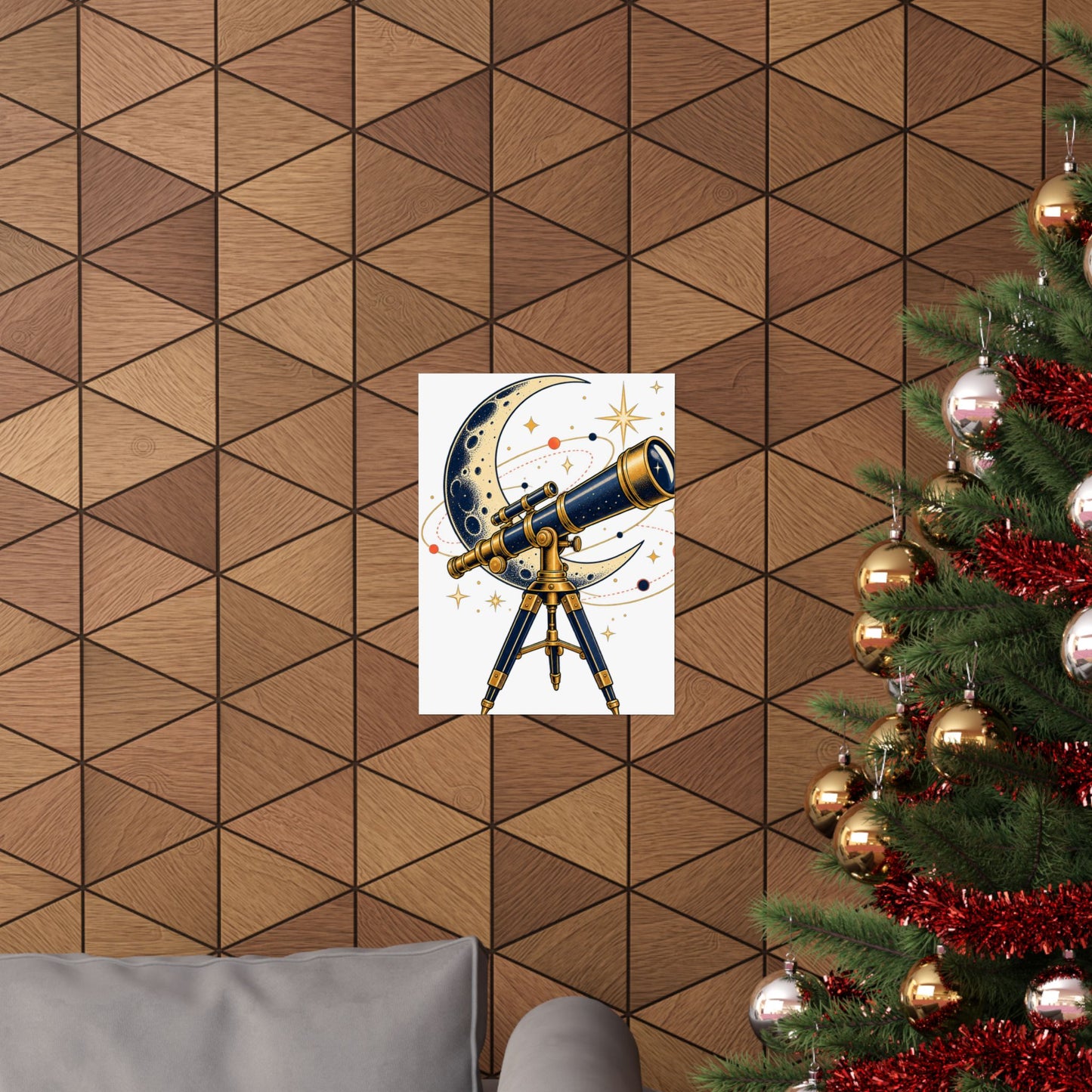 Vintage Telescope Celestial Astronomy Poster