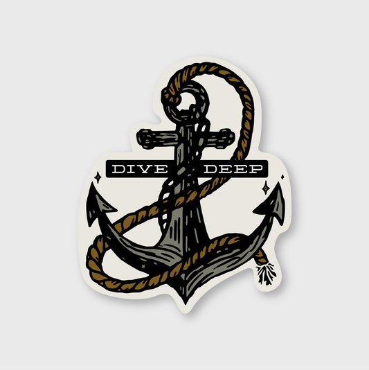 Dive Deep Anchor Sticker