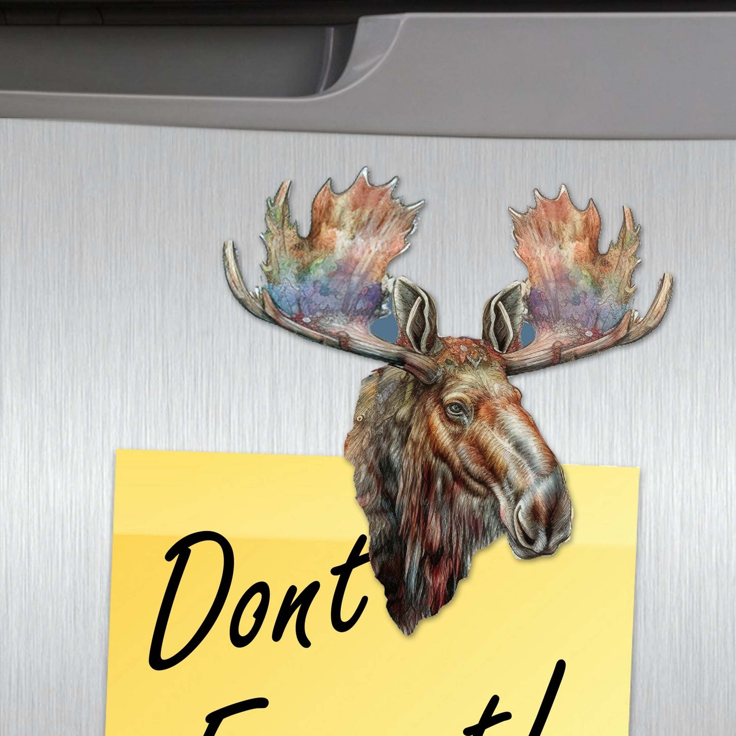 Majestic Moose Decorative Eco Wood Magnets Set of 6 by G. Debrekht - Wildlife Decor - 8090108G-S6