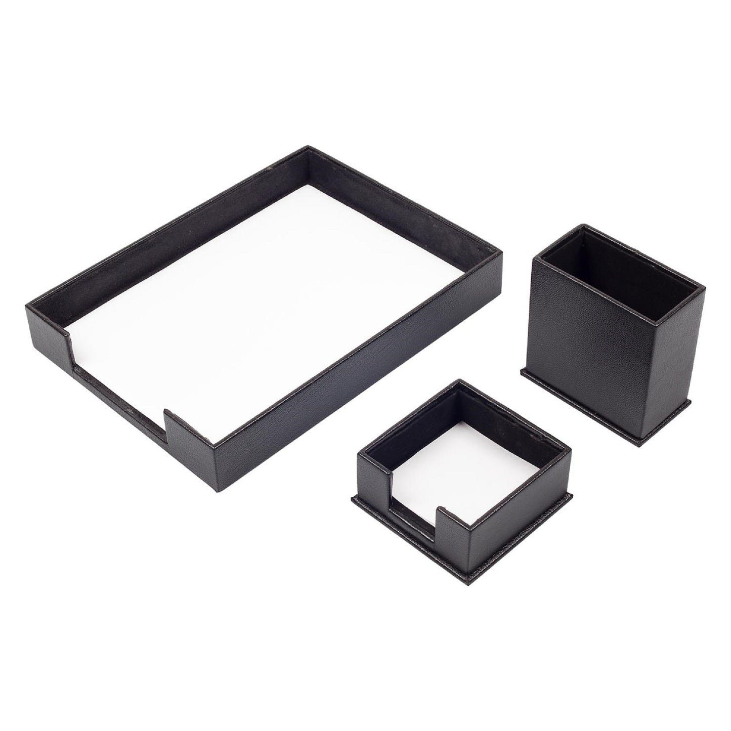 MOOG Leather Desk Set-3 Accessories-Single Document Tray - Orange - 3 PCS