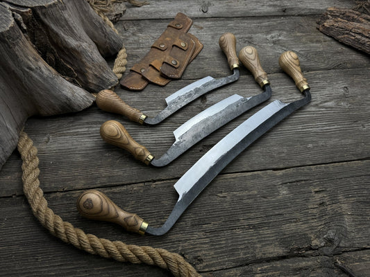 3-Piece Curved Drawknife (Palm Handles) Set