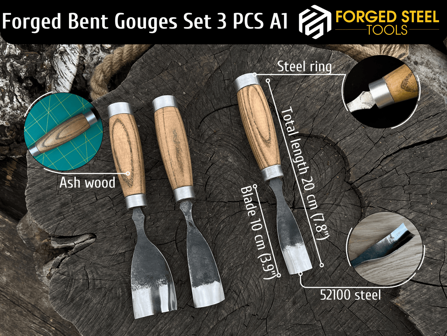 3-Piece Bent Gouge Set