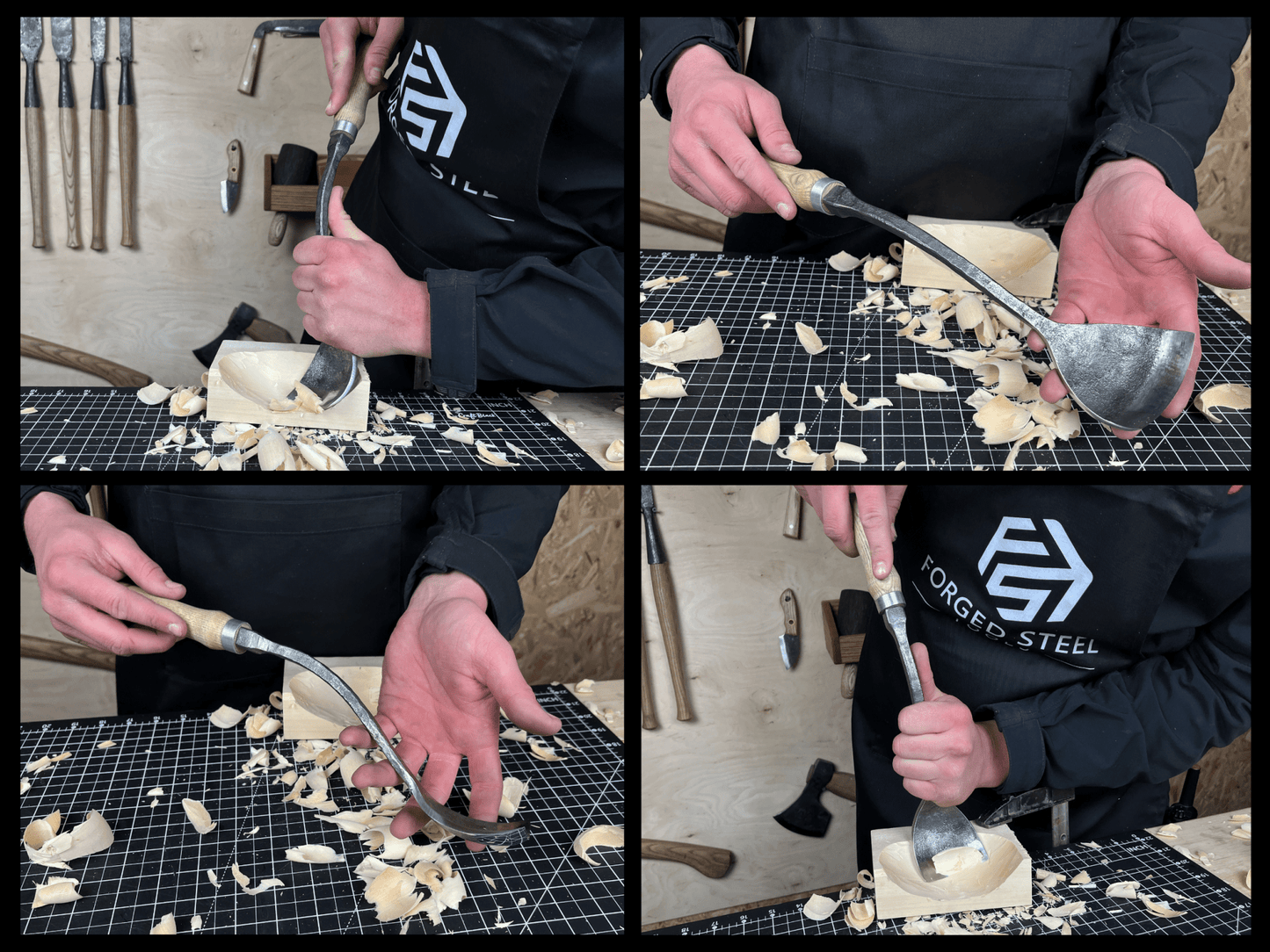 3-Piece Spoon (Short) Bent Gouge Set