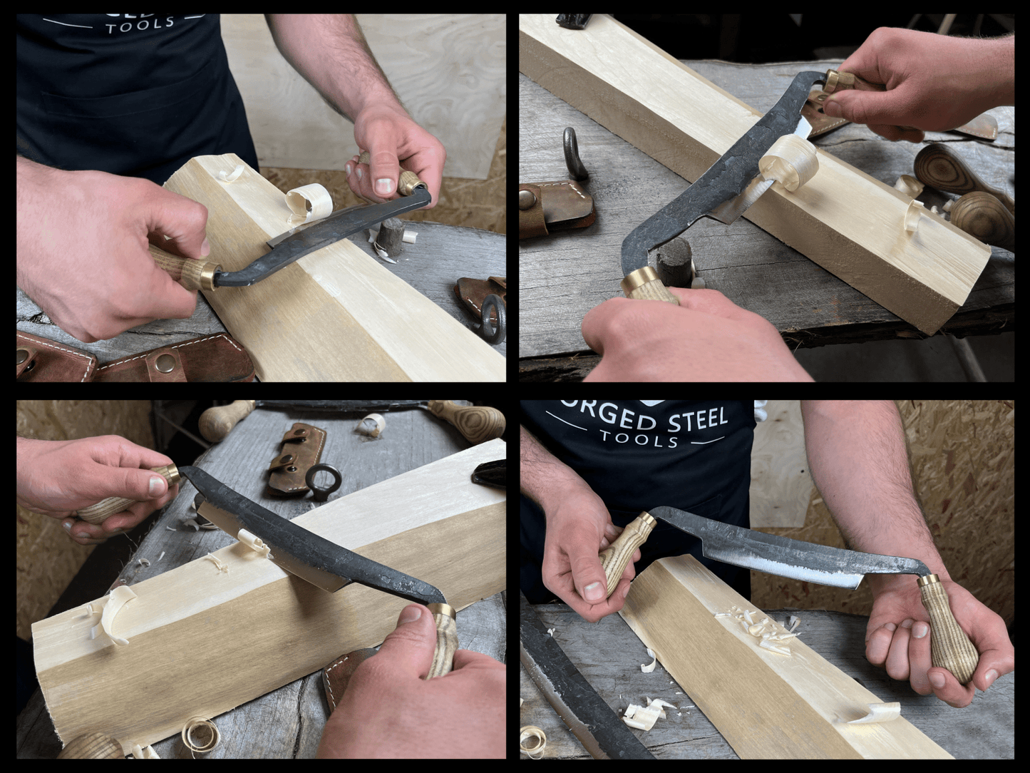 3-Piece Curved Drawknife (Palm Handles) Set