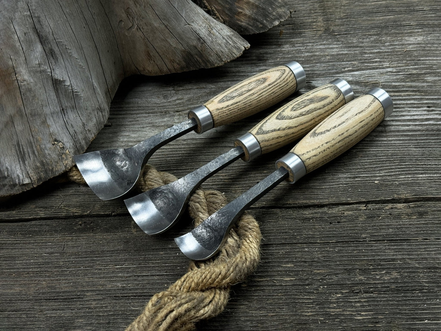 3-Piece Spoon Bent Gouge Set