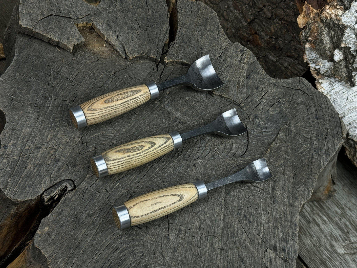 3-Piece Spoon Bent Gouge Set