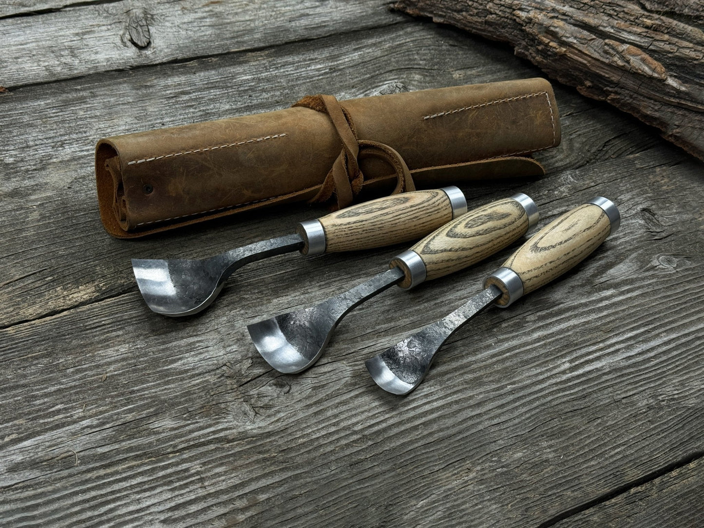 3-Piece Spoon Bent Gouge Set