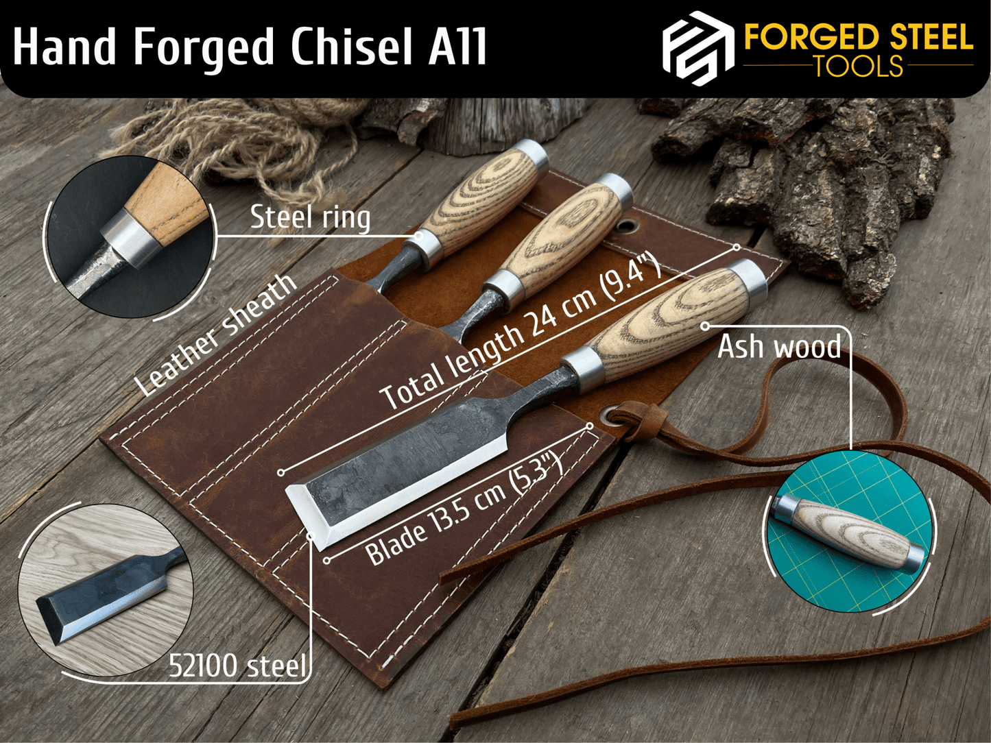 3-Piece Wood Carving Chisel Set