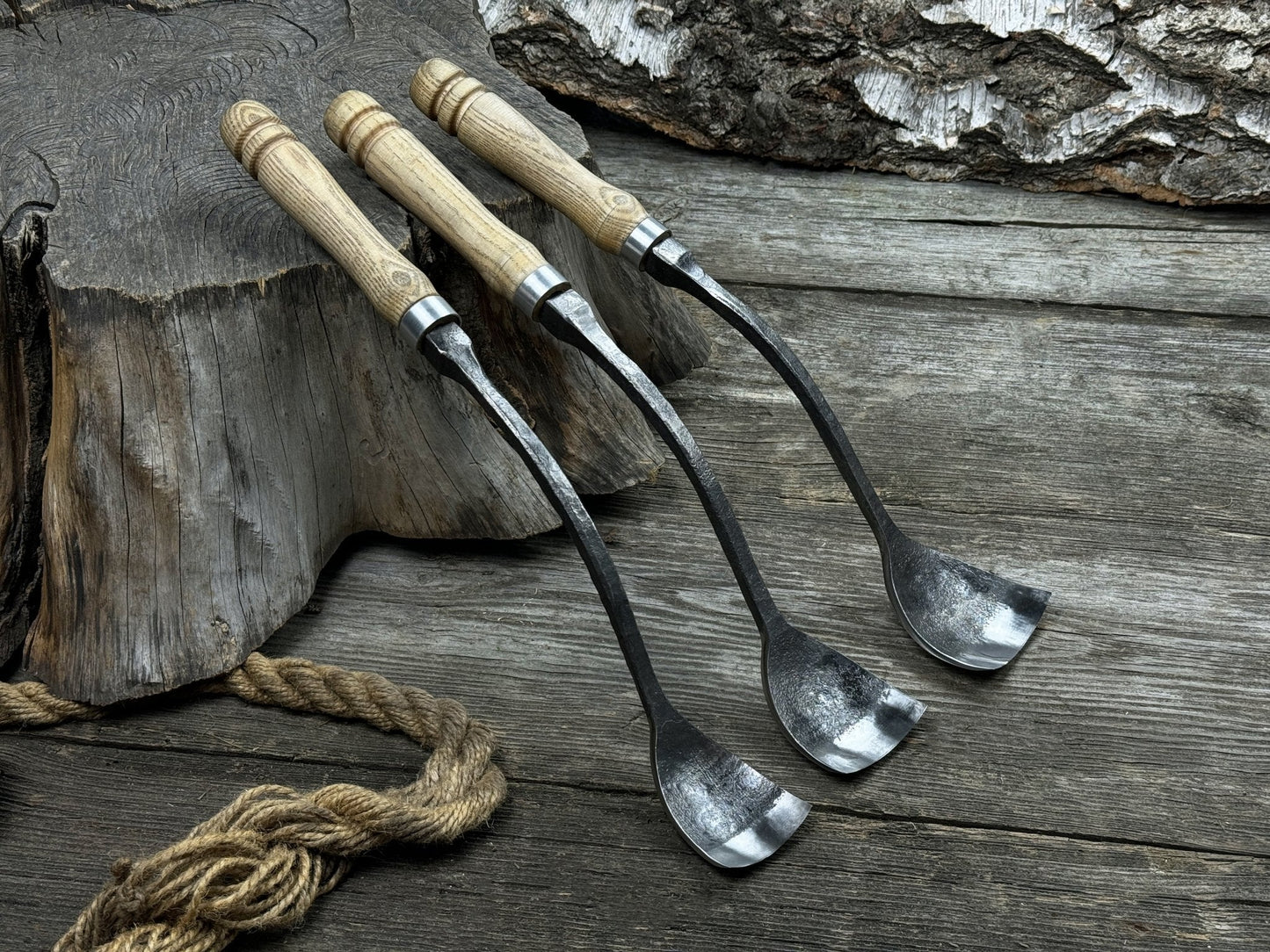 3-Piece Spoon (Short) Bent Gouge Set