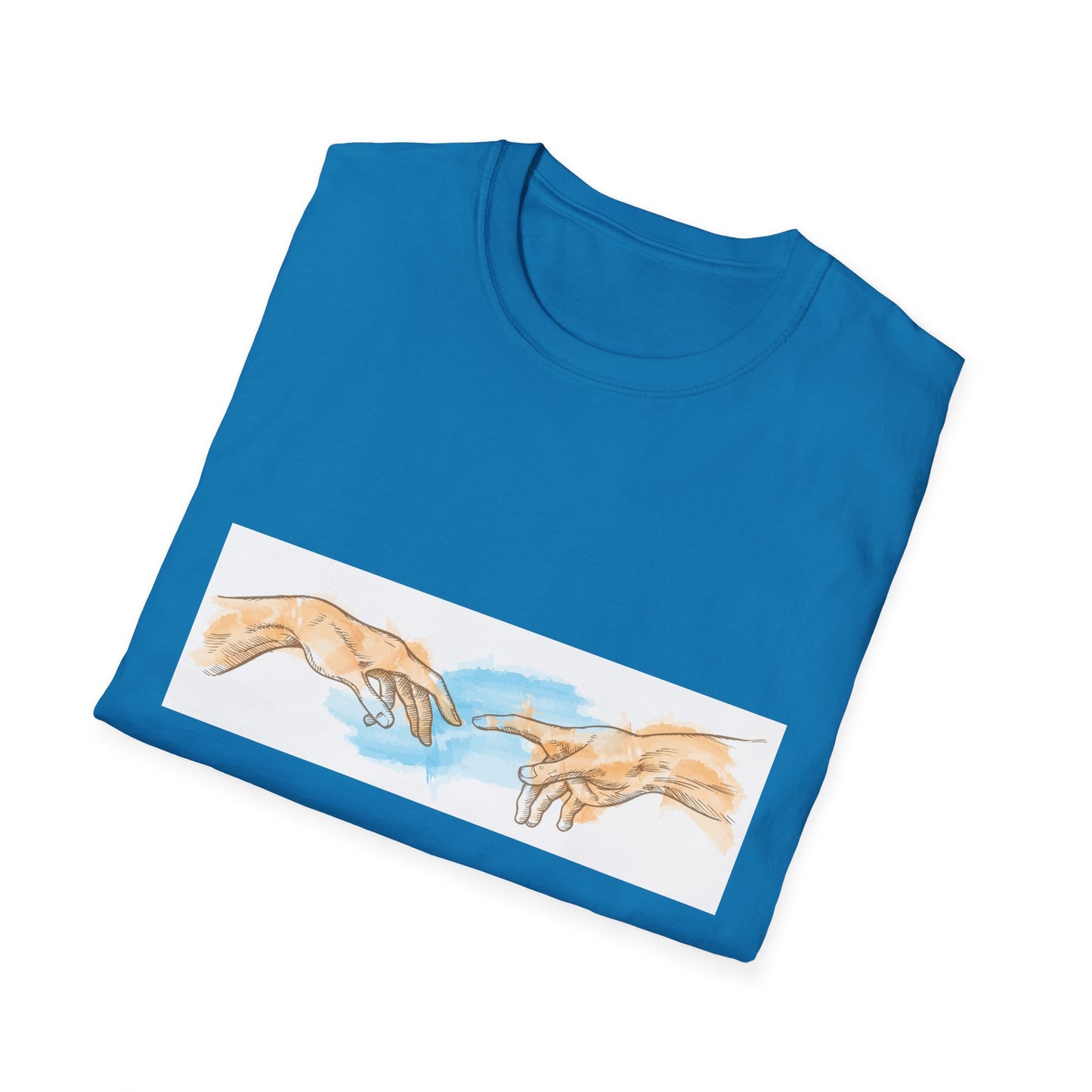 Creation of Adam Hands Graphic T-Shirt Michelangelo Inspired Art Tee Minimal Renaissance Aesthetic Inspired Unisex Shirt