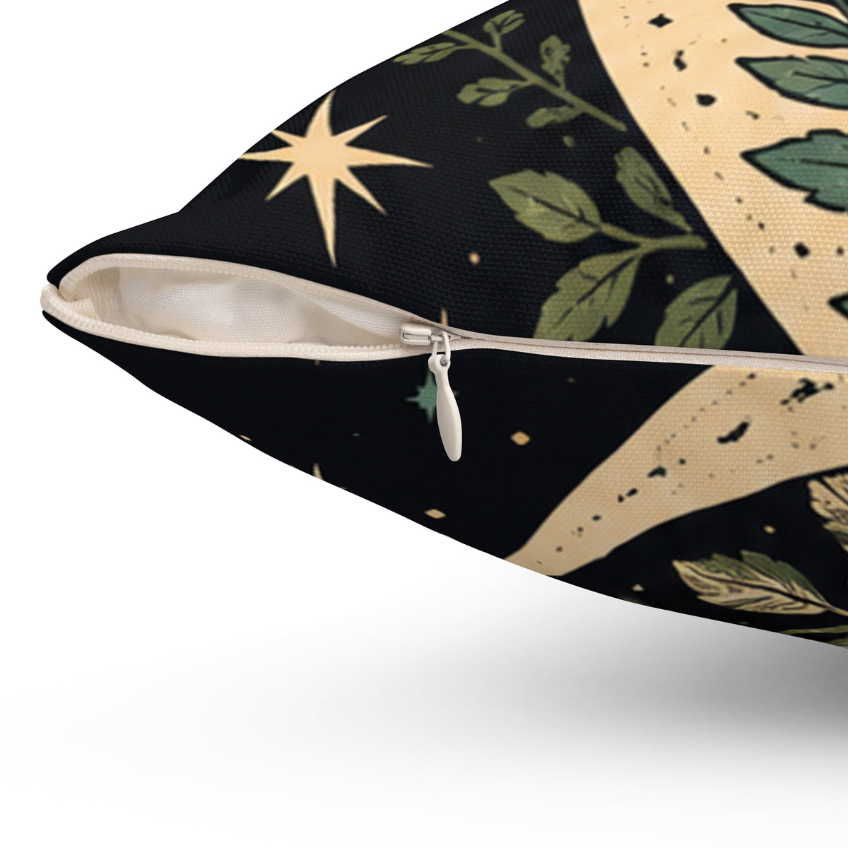 Celestial Wildflower Moon Botanical Decorative Pillow