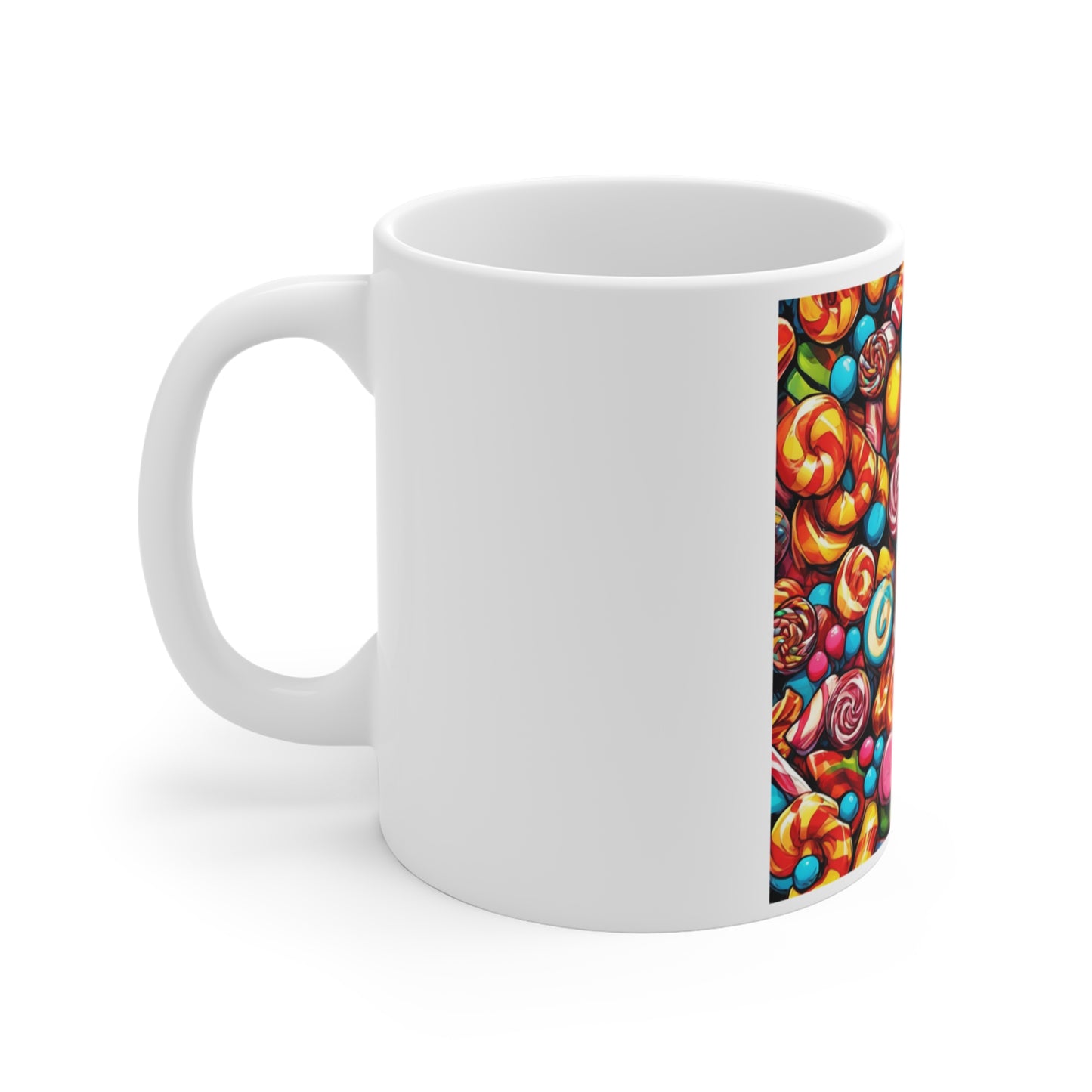 Colorful Candy and Lollipop Pattern Coffee Mug