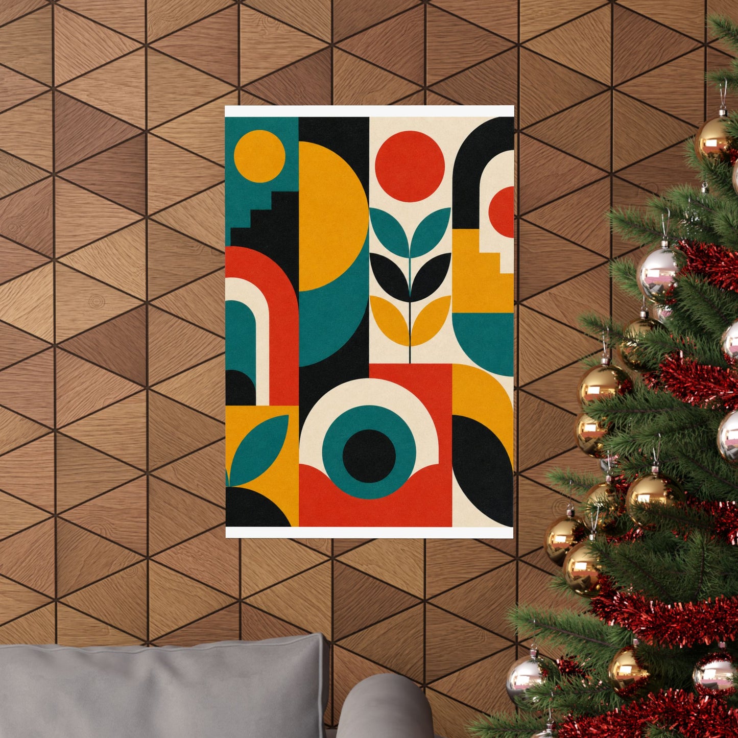 Mid Century Arches Botanical Geometric Abstract Poster