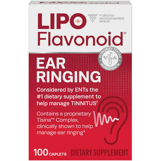 Lipo-Flavonoid Plus Ear Ringing Relief, Tinnitus Support Supplement - 100 Caplets