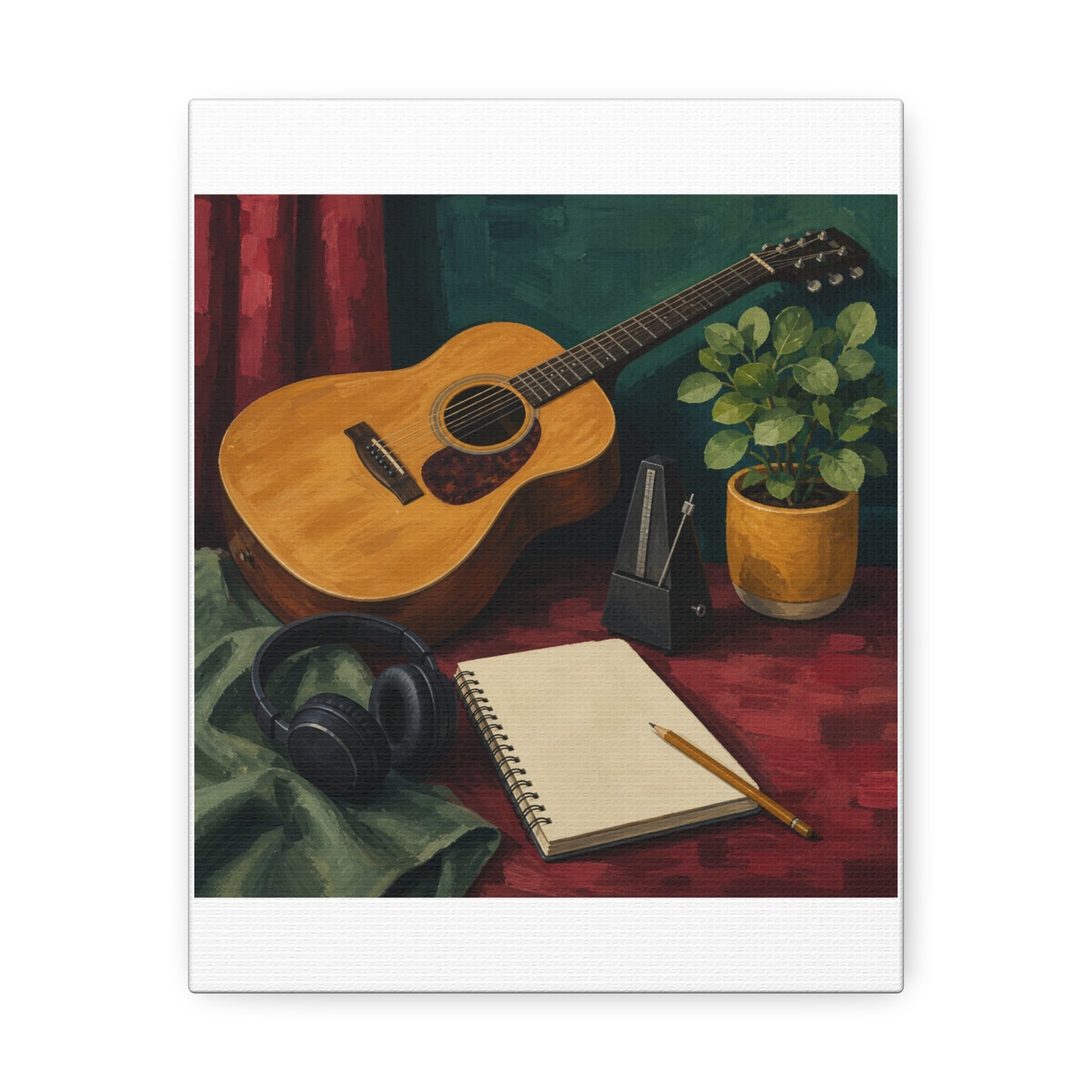 Cozy Acoustic Music Practice Art Canvas Art