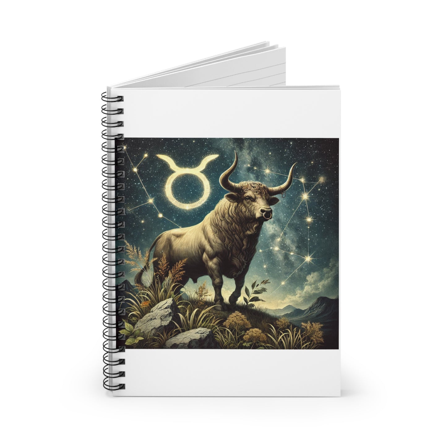 Taurus Bull Constellation Celestial Spiral Notebook