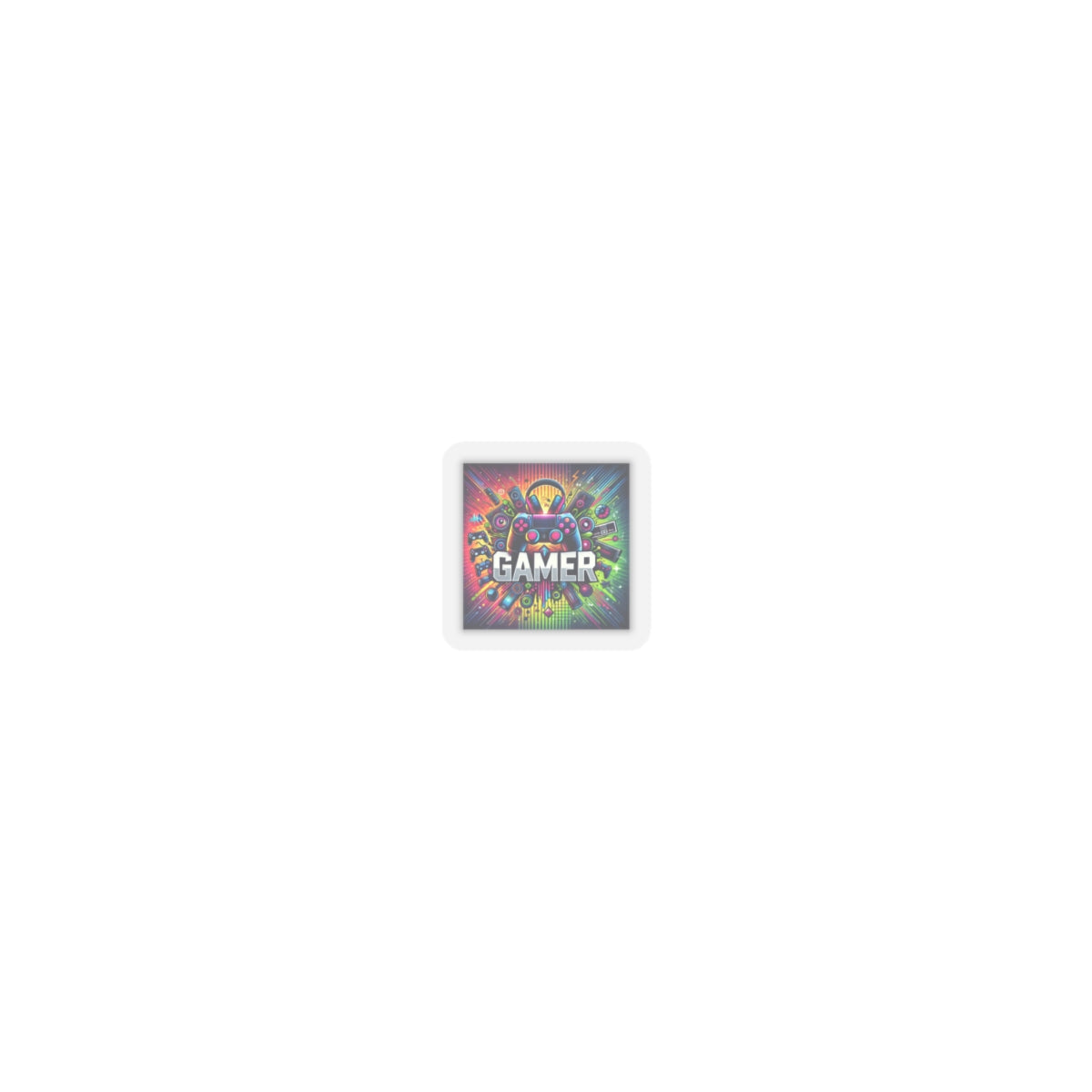 Neon Gamer Energy Retro Arcade Gaming Sticker for Laptops
