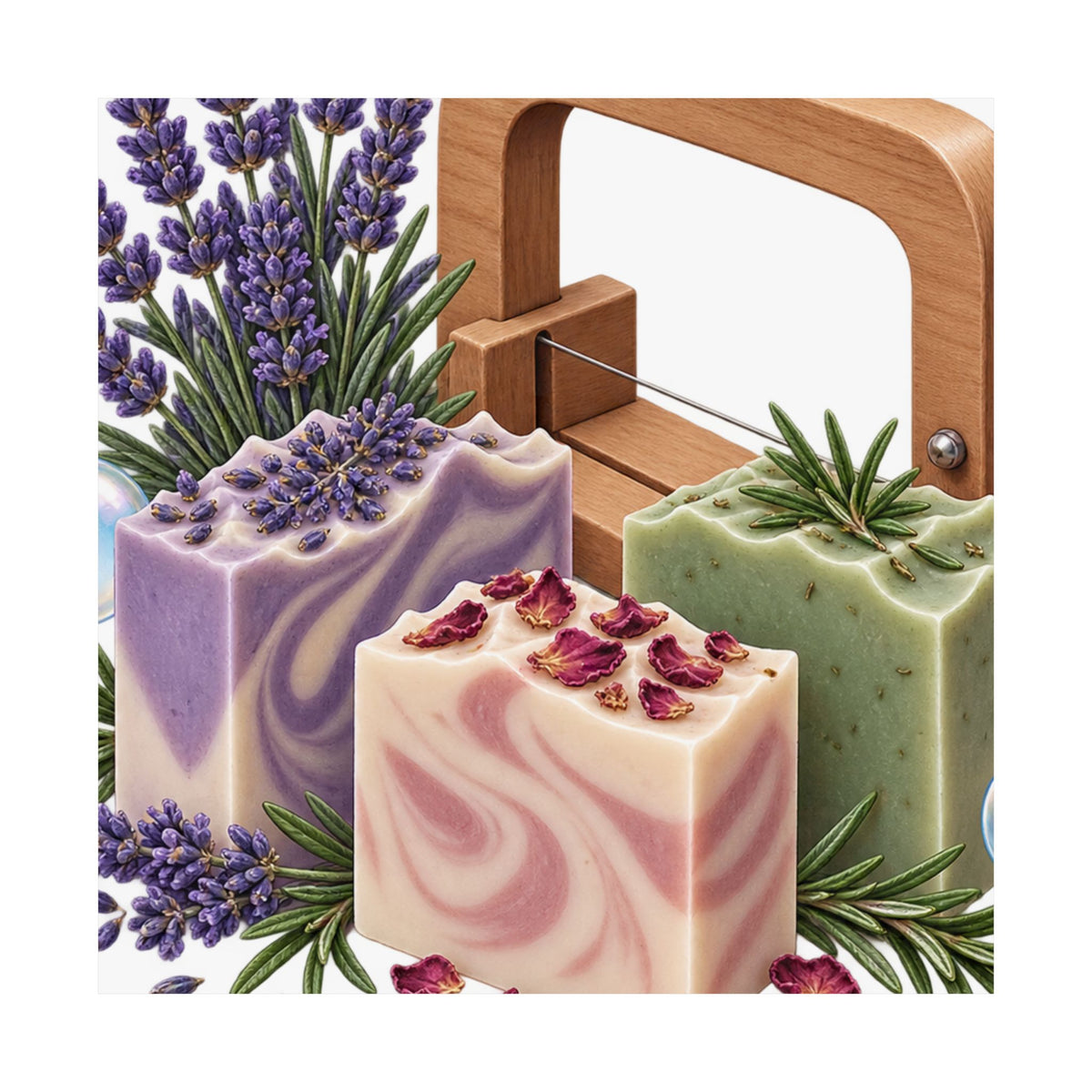 Botanical Soap Making Lavender and Herbs Poster