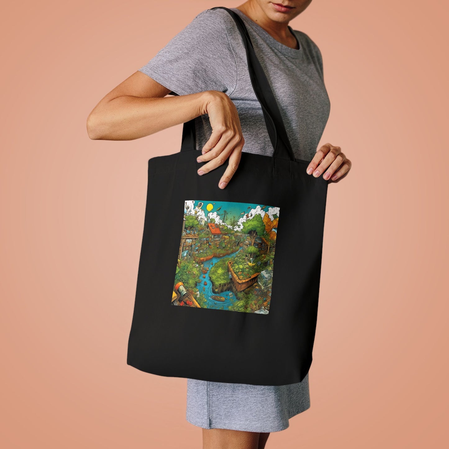 Whimsical Garden Stream Nature Gift Art Tote Bag