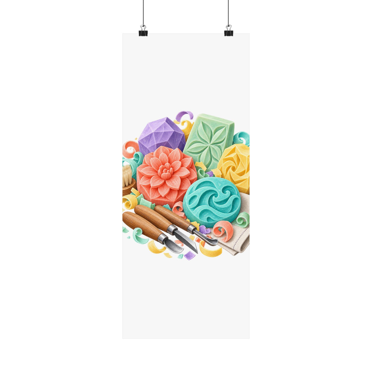Colorful Soap Carving Workshop Poster