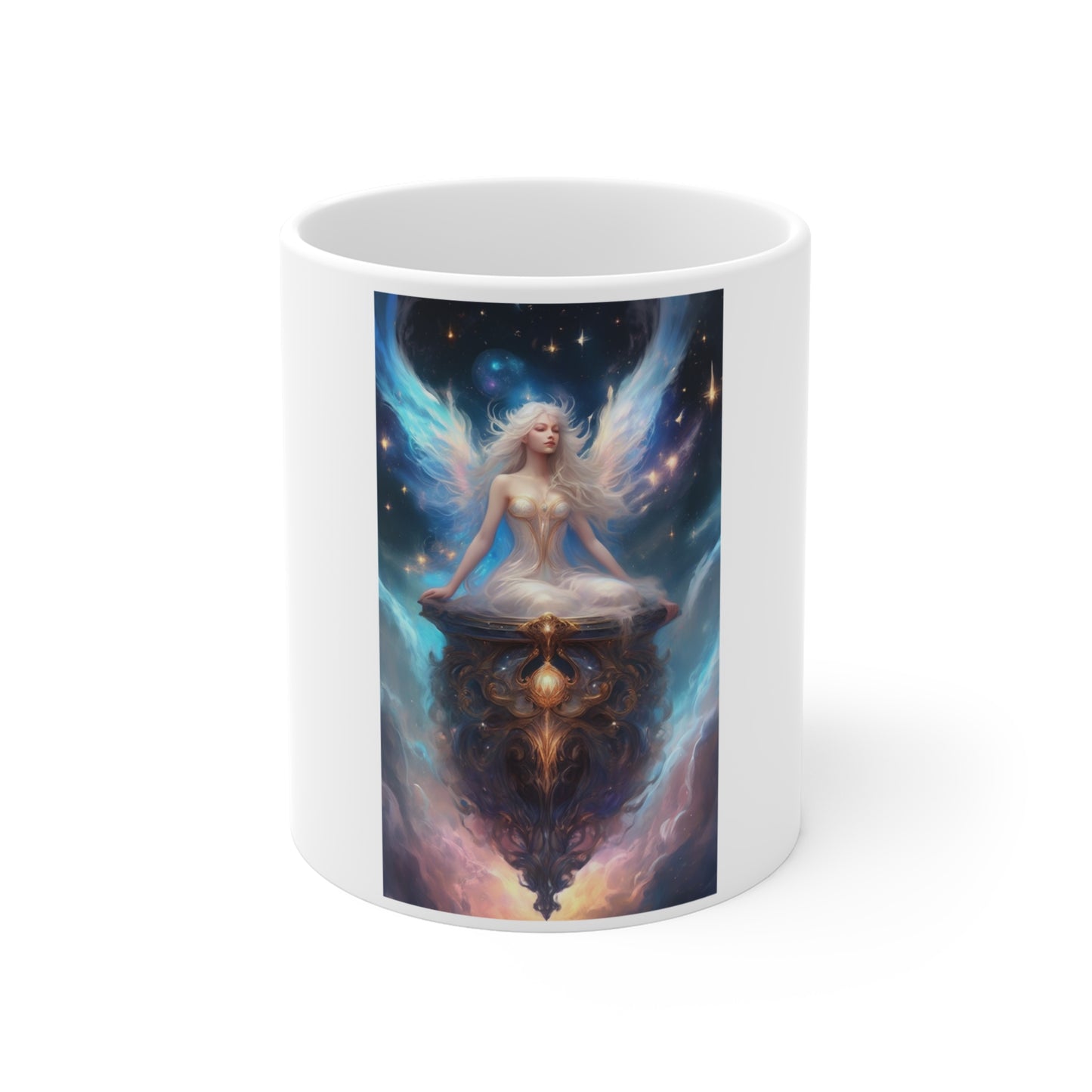 Celestial Winged Meditation Fantasy Portrait Coffee Mug
