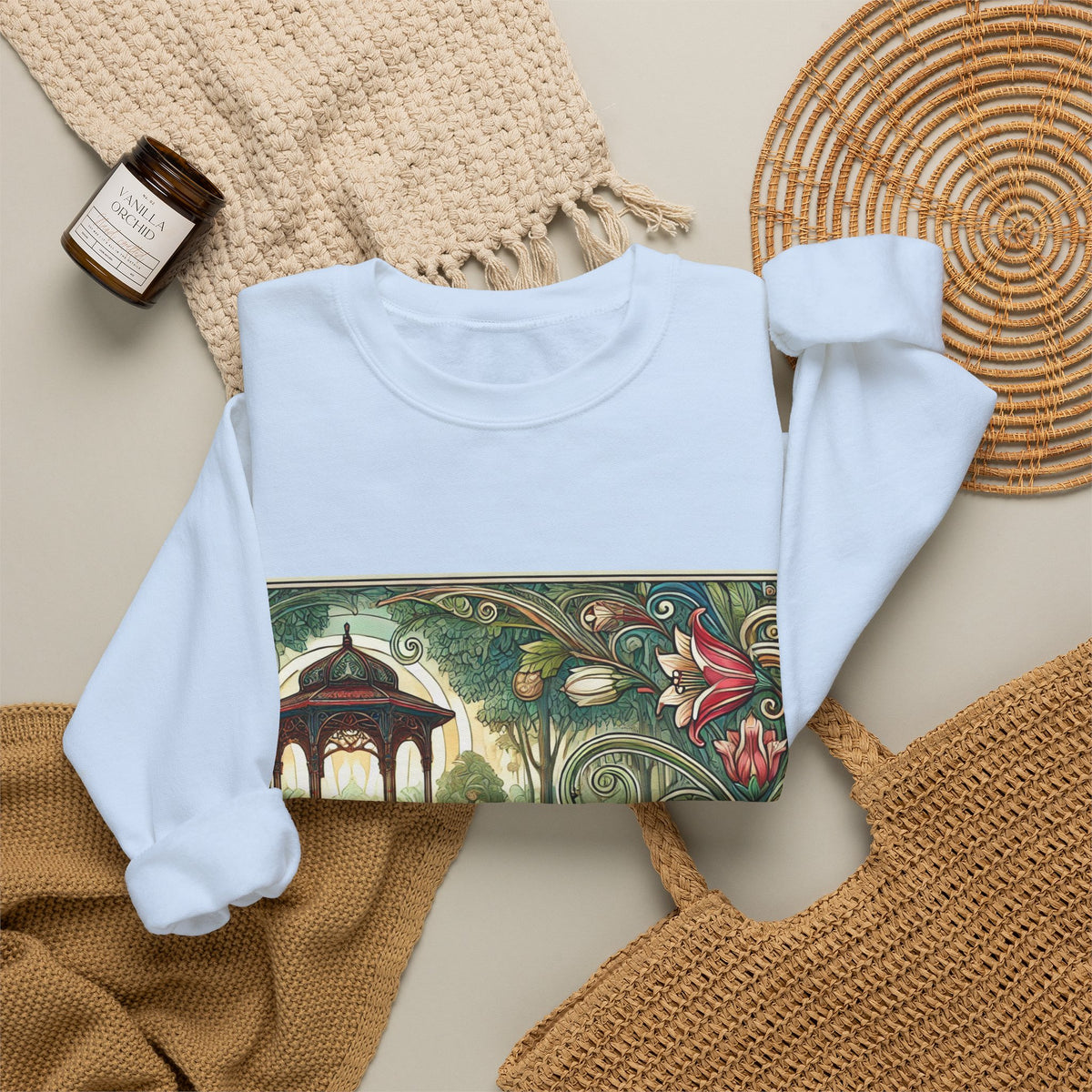 Botanical Gazebo Garden Art Nouveau Sweatshirt