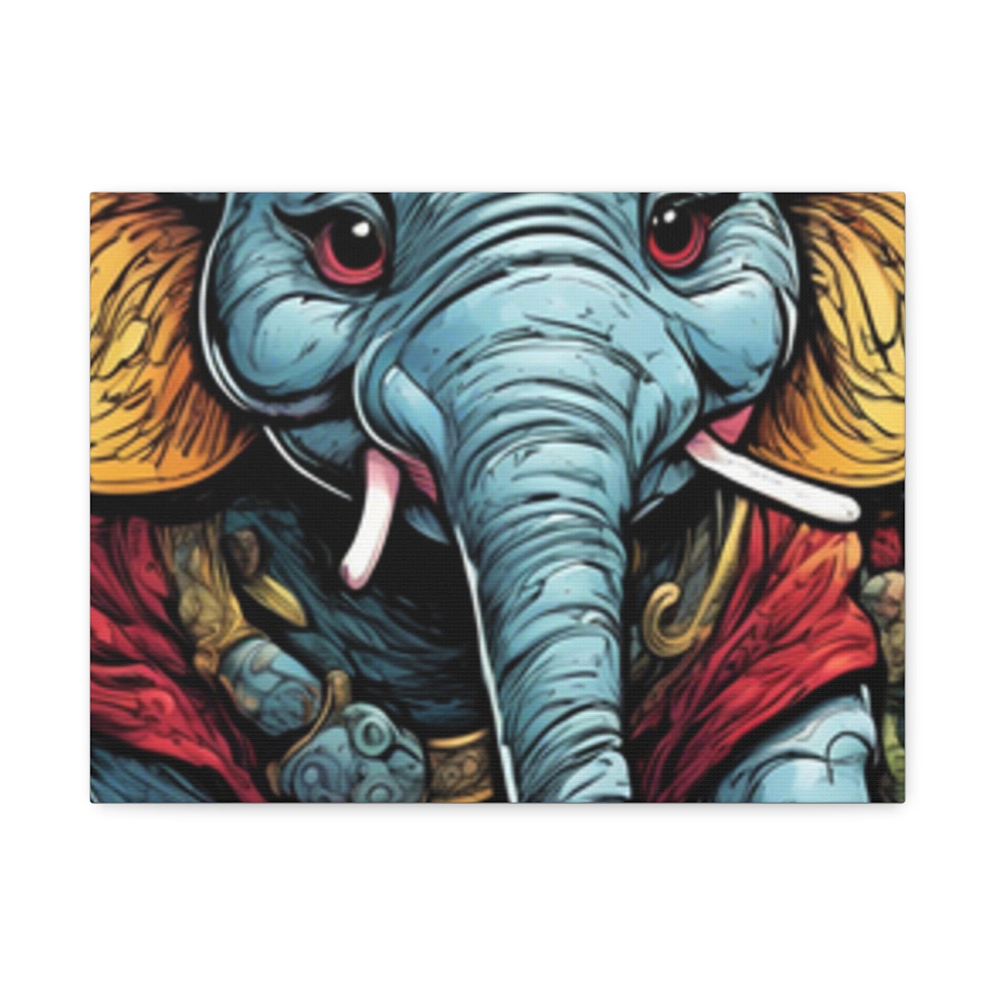 Colorful Elephant Garden Parade Wildlife Canvas Wall Art